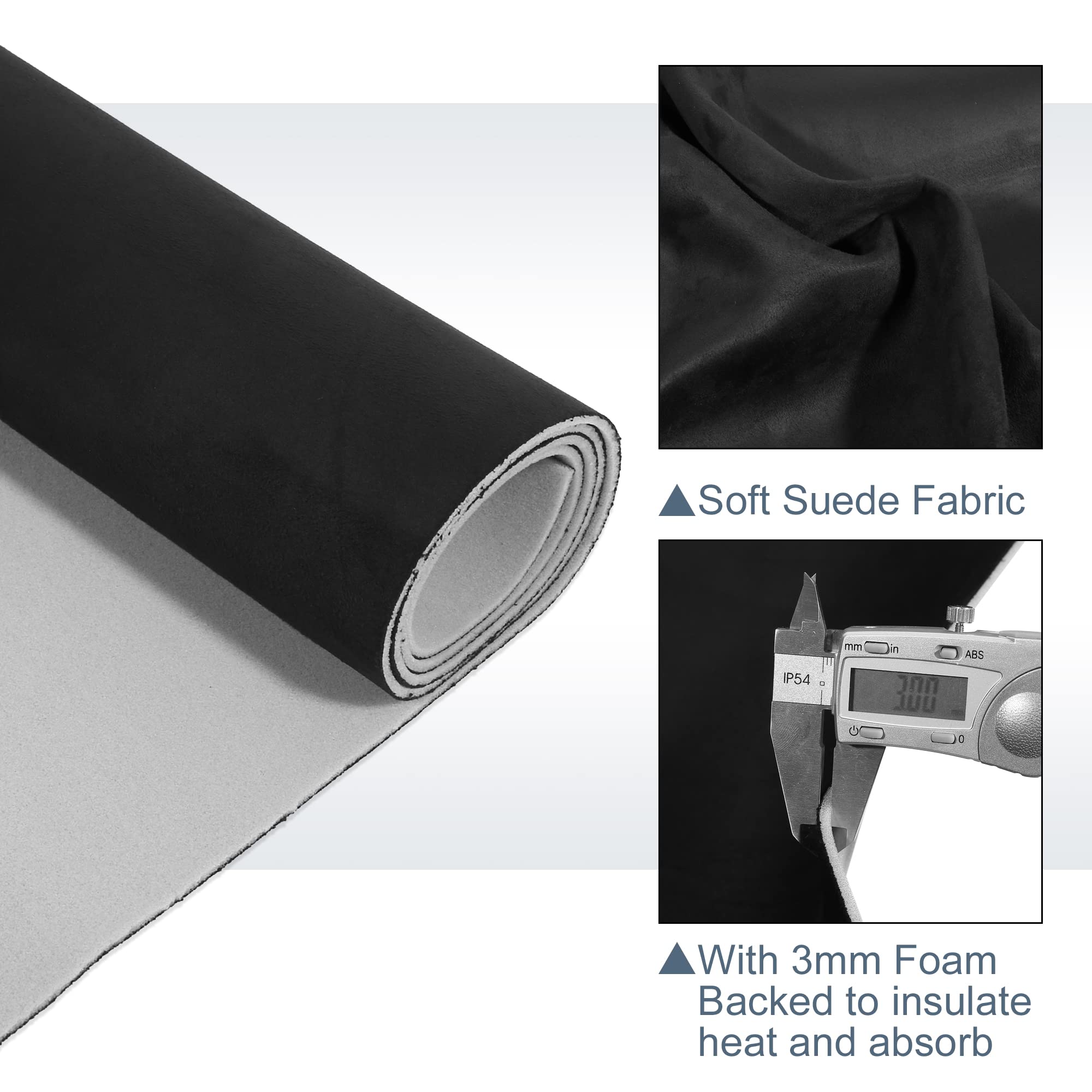 X AUTOHAUX Suede Headliner Fabric 60 Length x 47 Width Foam Backed for Car Truck RV SUV Interior Trim Protect Aging Broken F