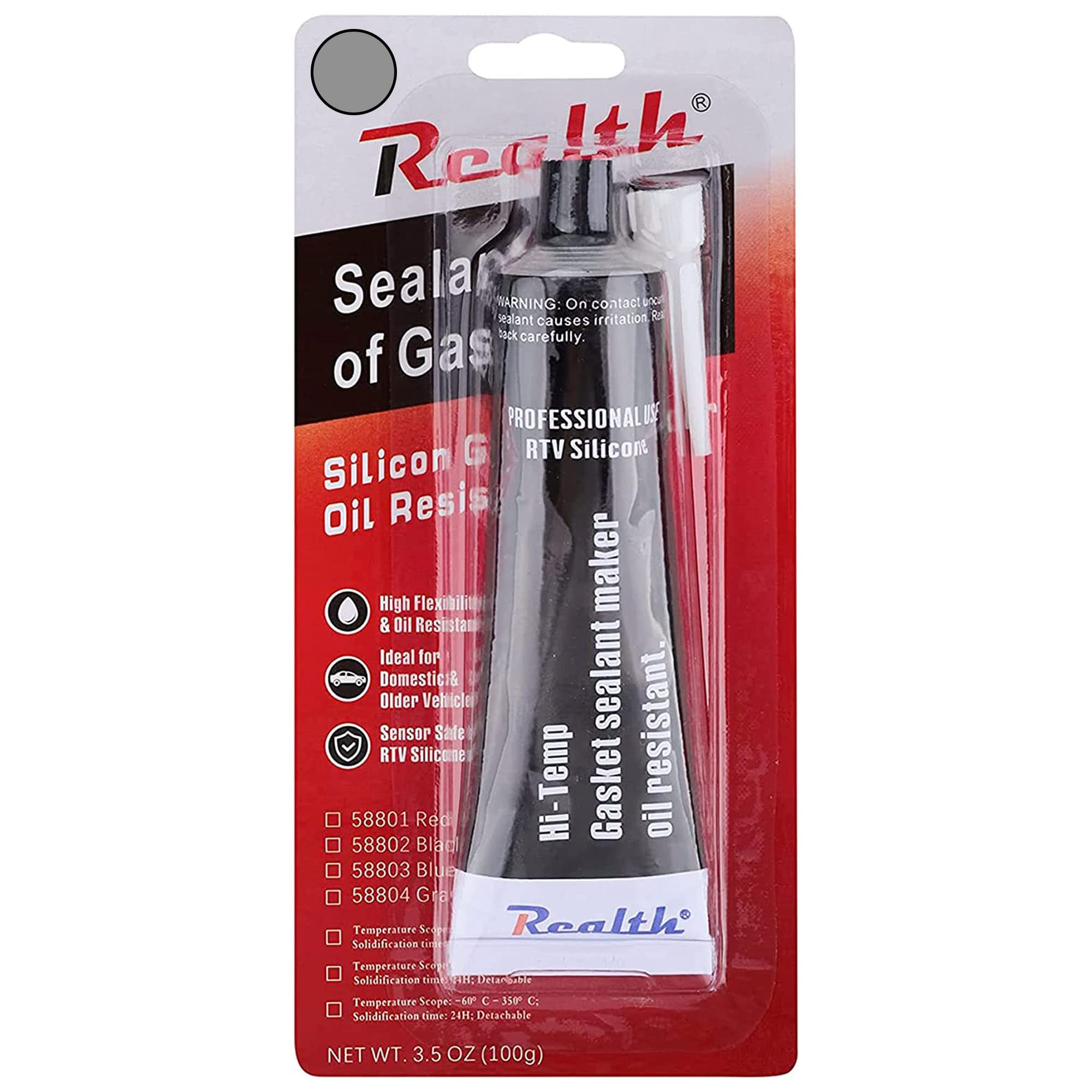 Silicone Gasket Maker Grey Oil 1 Pack, High Temperature Rtv 3.53 Oz Ultra Resistance Sealant High Strength Flange Sealing For Au