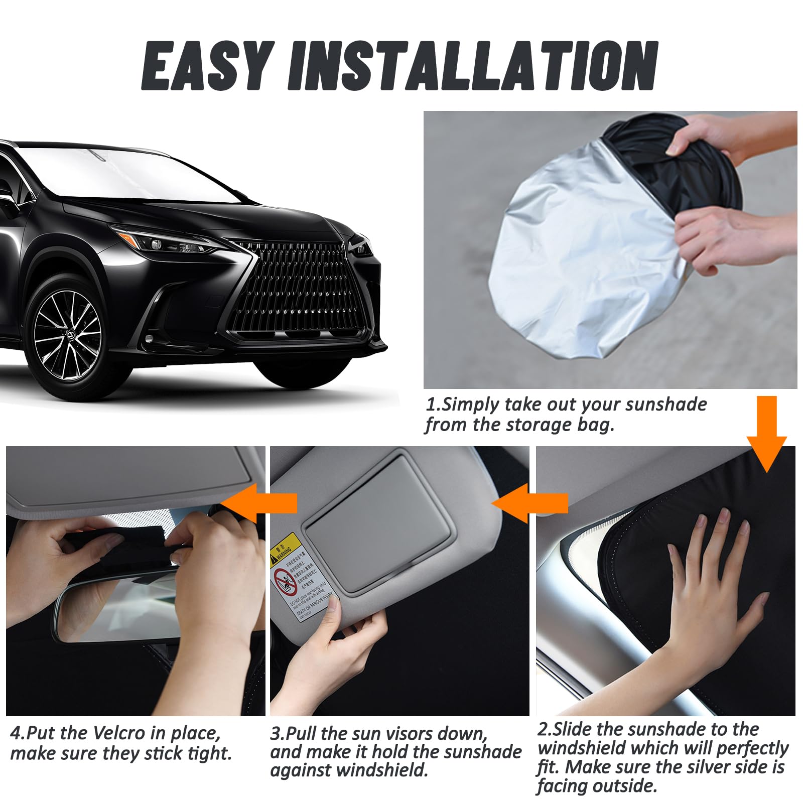 D-Lumina Windshield Sun Shade For 2022-2025 Lexus Nx Nx250 Nx350 Nx350H Nx450H+ Accessories, Front Window Sunshade Sun Visor Pro