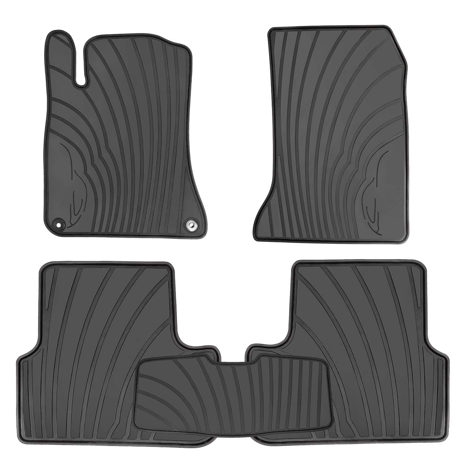 Car Floor Mats Liners Custom Fit For Mercedes Benz Cla 2014-2019/Gla 2015-2020, A Class 2012-2019/B Class 2013-2019 Full Black R