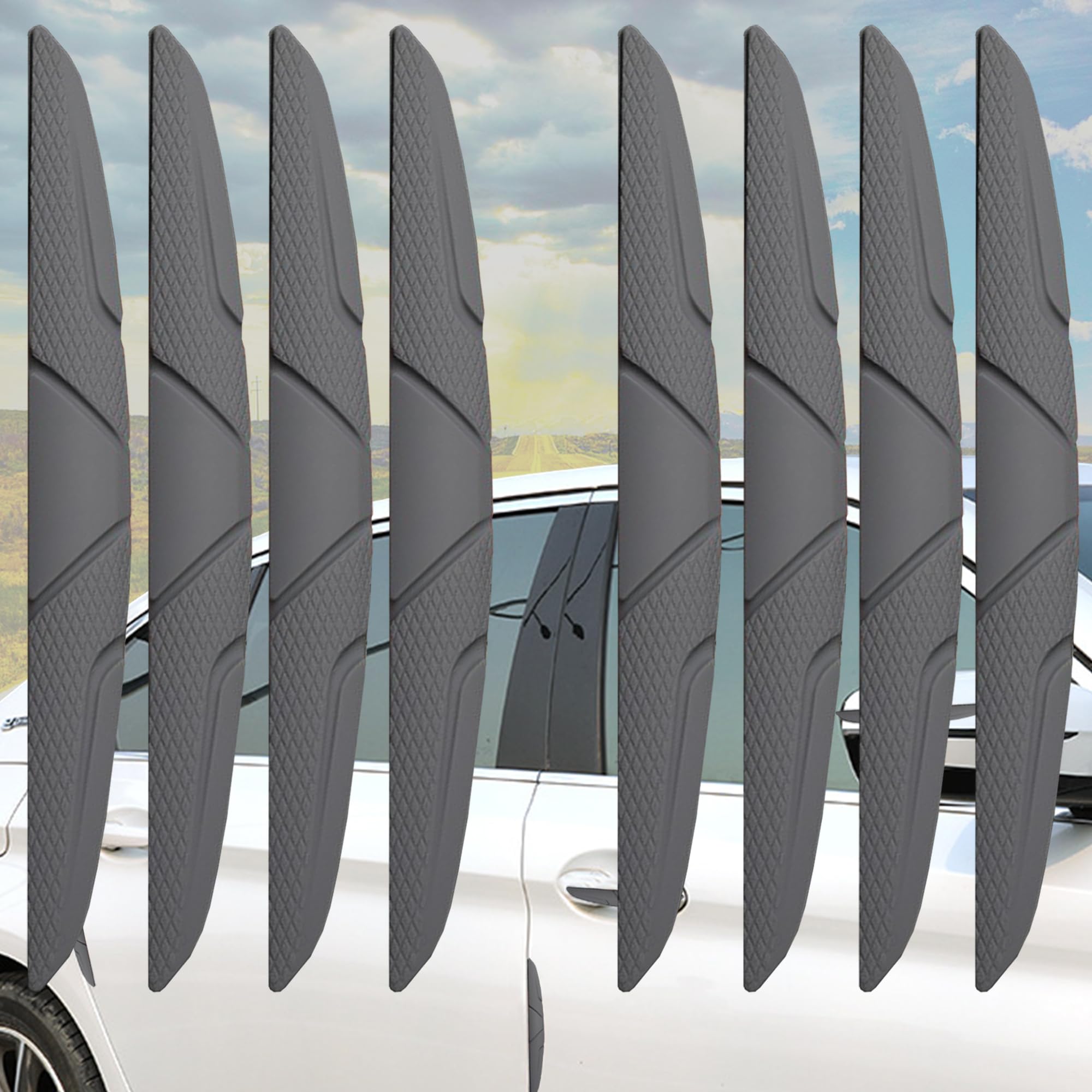 Hosawtek Car Door Edge Guards - Anti-Scratch Rubber Bumper Protectors - 8-Pack for All Vehicles(Sedan, Truck, SUV) - Easy to Ins