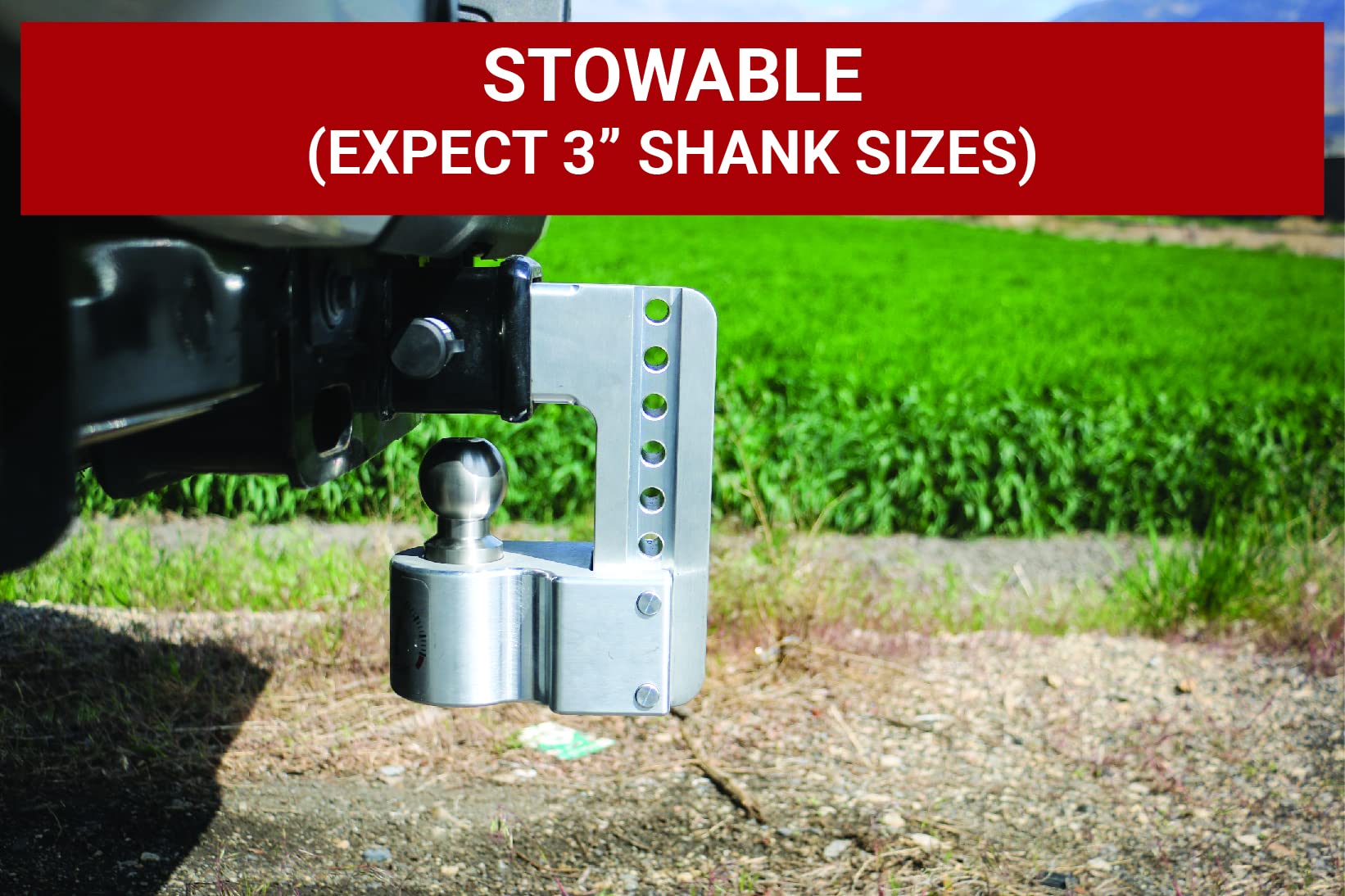 Weigh Safe Adjustable Trailer Hitch Ball Mount - 6'' Drop Hitch For 2'' Receiver W/ 2 Pc Keyed Alike Lock Set, Premium Aluminum