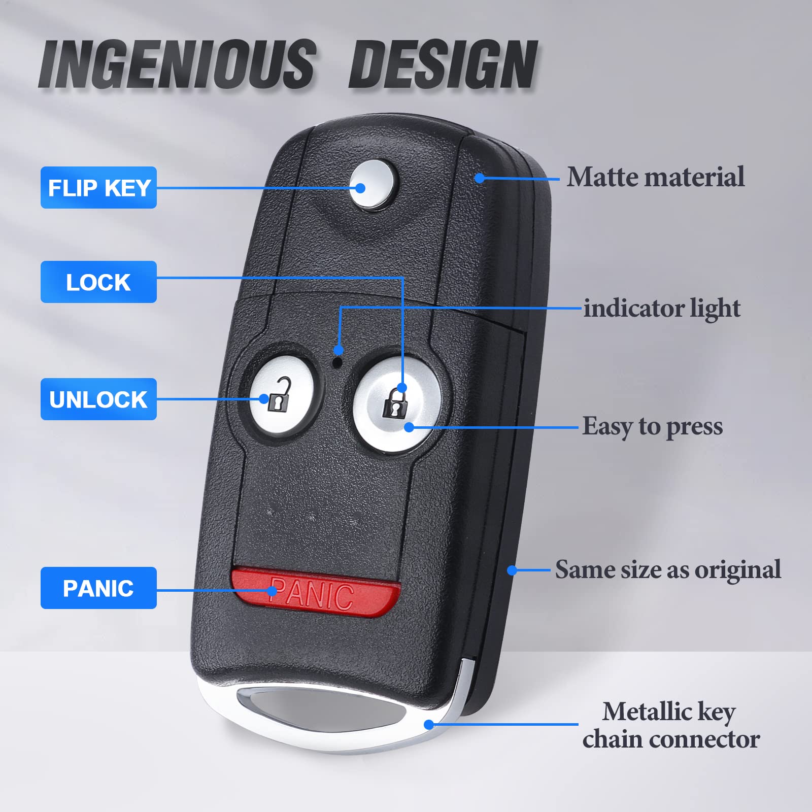 Keymall Car Key Fob Keyless Entry Remote Replacement For Acura Mdx/Rdx 2007 2008 2009 2010 2011 2012 2013 Fcc Id:N5F0602A1A P/N:35111-Stx-325/327 3 Buttons…