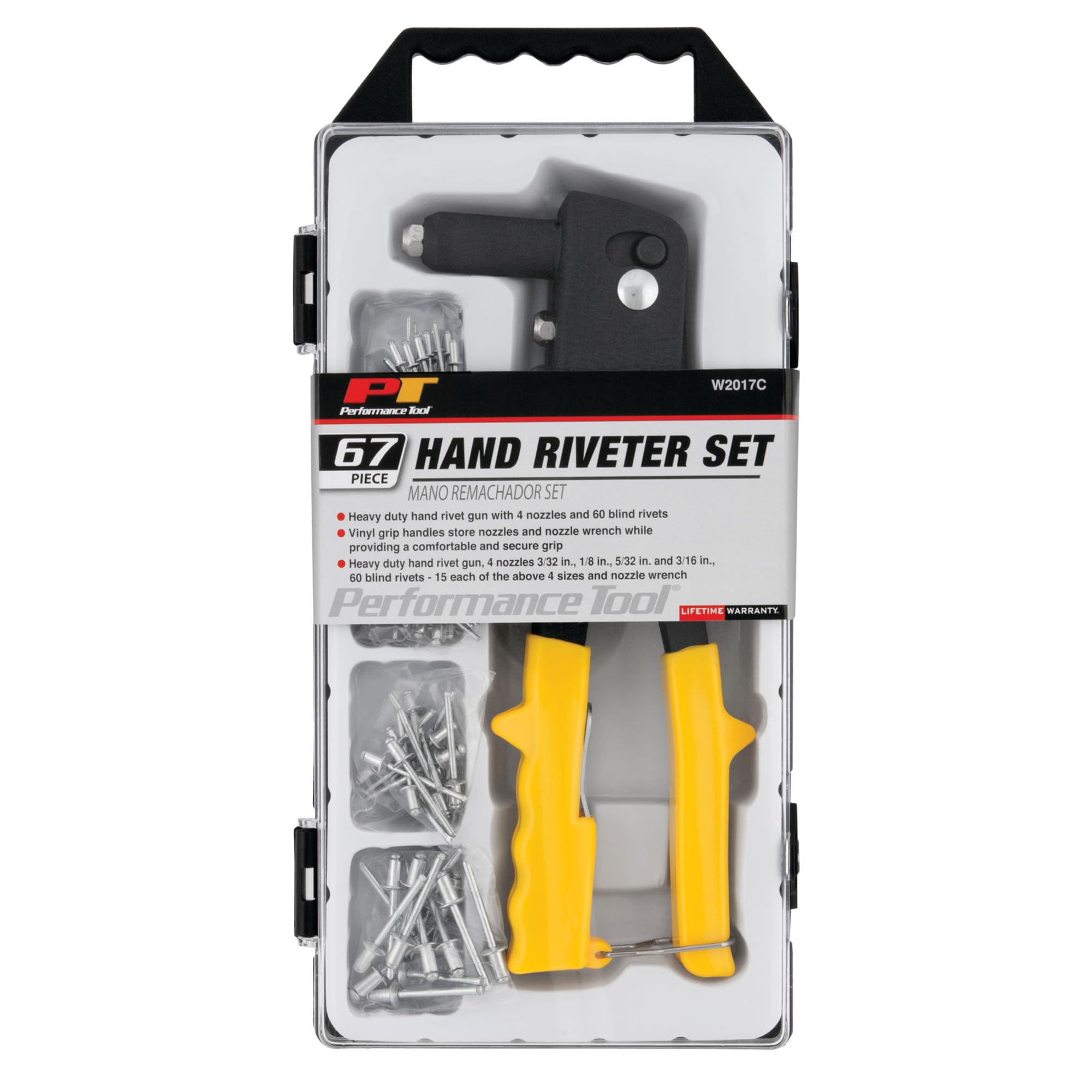Performance Tool W2017C Hand Riveter Set, 67-Piece