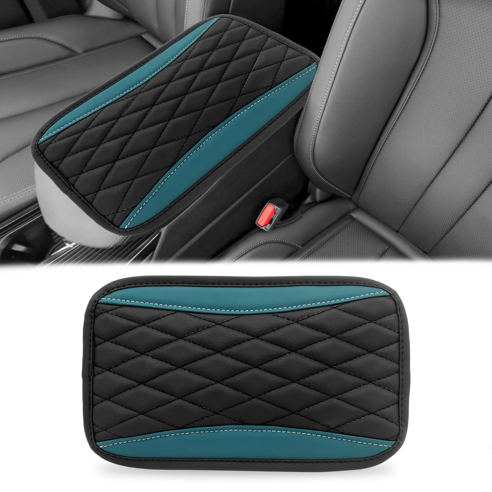Car Center Console Cover, Universal Leather Waterproof Armrest Seat Box Cover Protector, Comfortable Car Decor Accessories Fit F