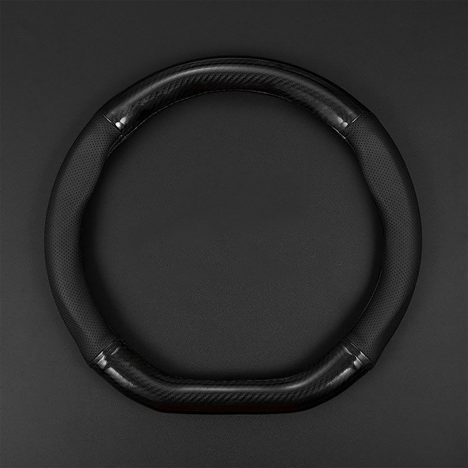 QODOLSI 1 Pack Car Breathable Steering Wheel Cover, Wear -Resistant Steering Wheel Sleeve, Carbon Fiber Non-Slip Steering Wheel 