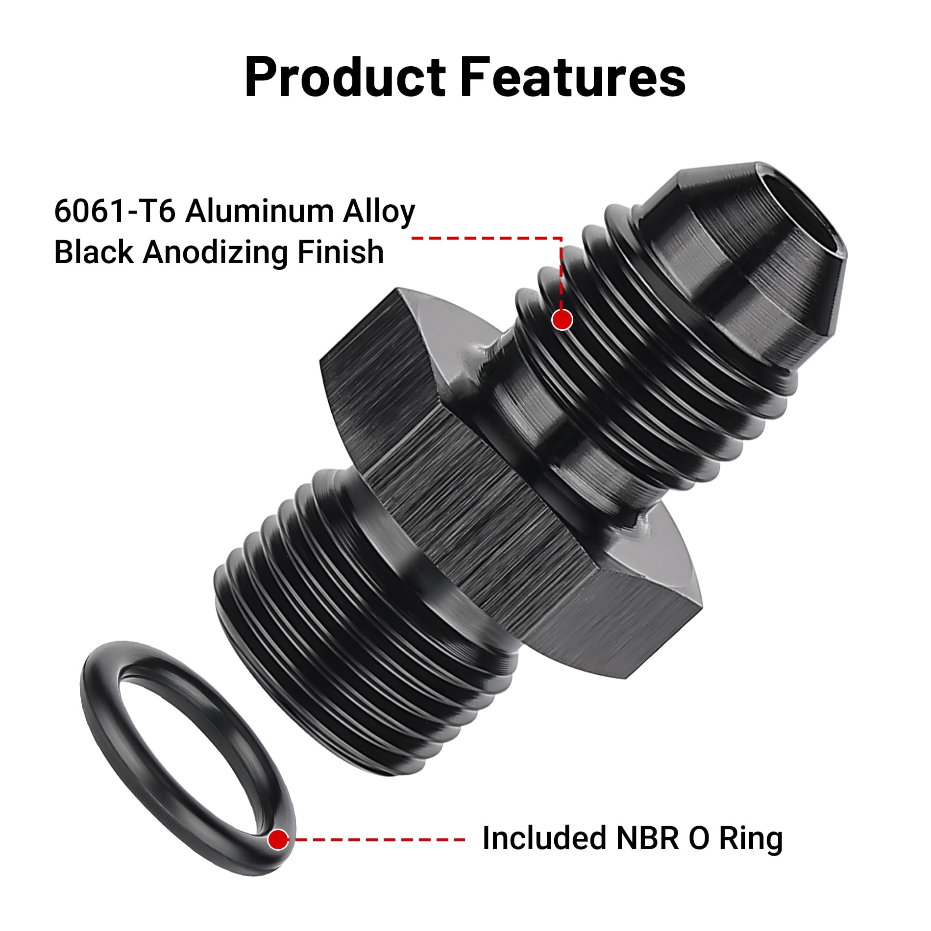 Evil Energy 4An Male Flare To M12 X 1.0Mm Male Metric Fitting Adapter Aluminium Alloy 2Pcs
