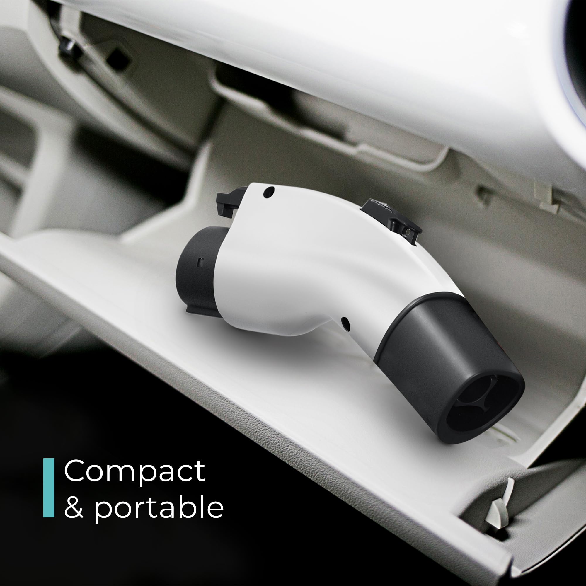 Lectron J1772 to Tesla Charging Adapter, Max 48A, 250V, White - Compatible with Tesla Connectors and Destination Chargers