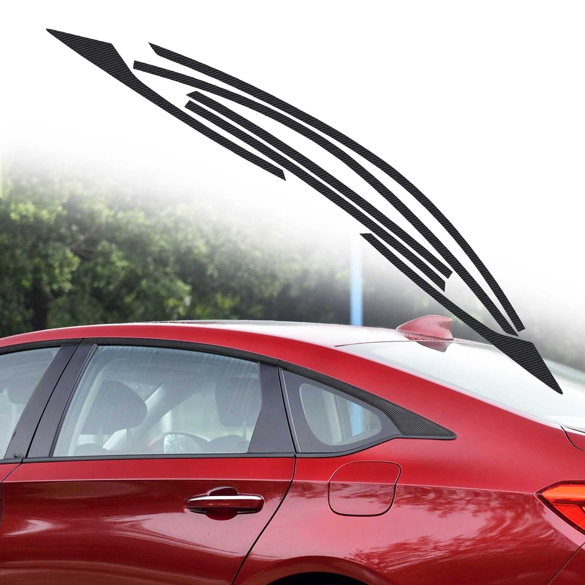 Tomall Car Window Edge Vinyl Stickers Compatible With Honda Accord Sedan 2018 2019 2020 2021 2022 Auto Window Cover Strip Trim A