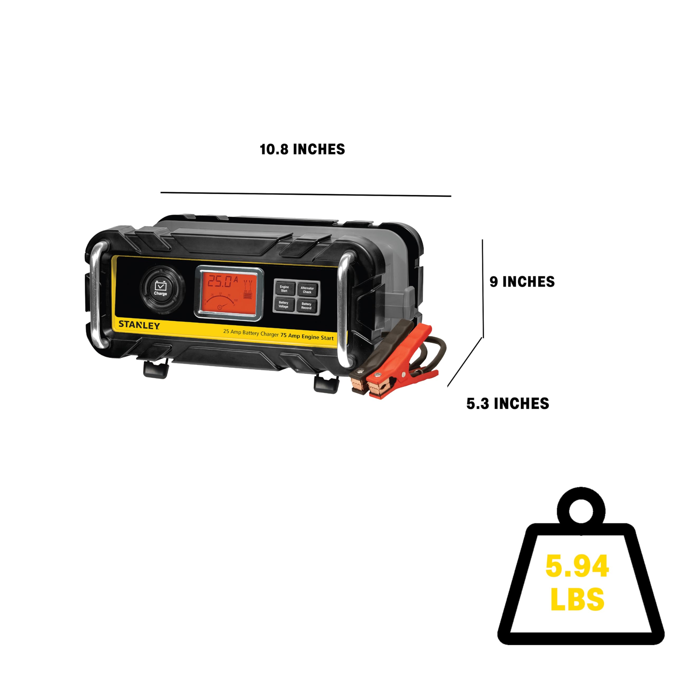 Stanley Bc25Bs Smart 12V Battery Charger For Car/Marine Charging