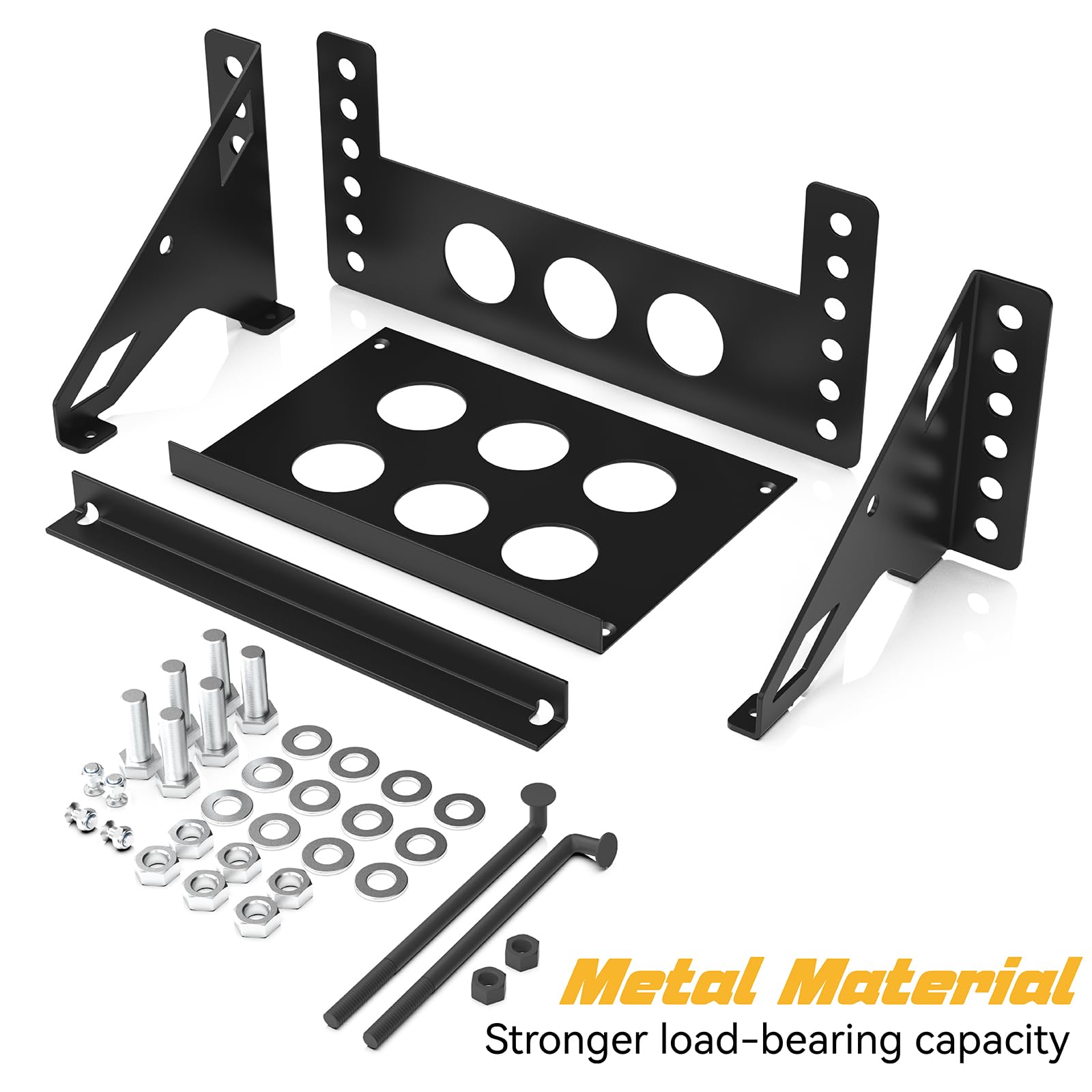 Metal Steel Battery Mounting Box Tray Bracket DIY,Easy Bolt-In Battery Tray,Overall Length - Fits up to a 10.63       7.06