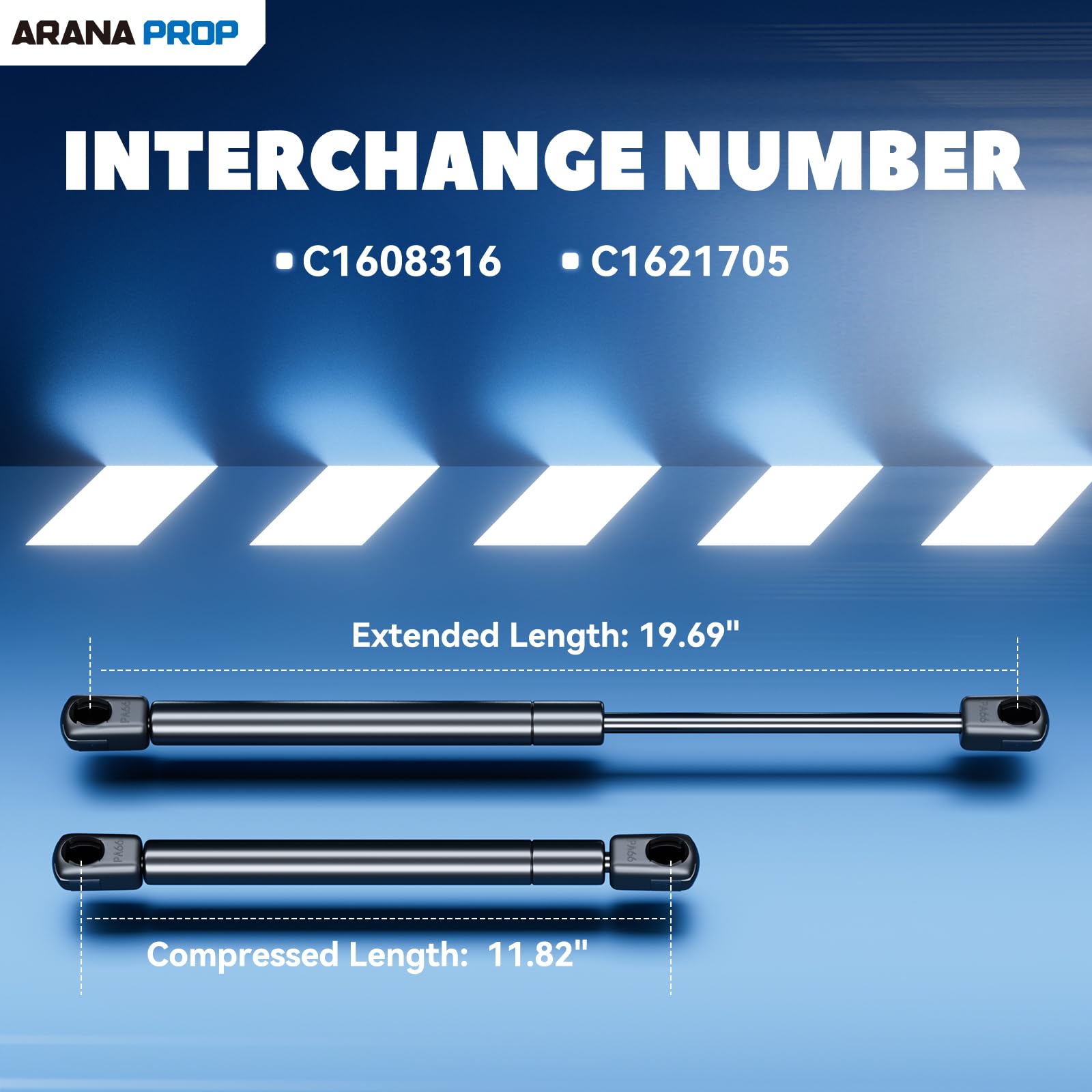 ARANA PROP C1608316 20 inch 40lb Gas Struts, C16-08316 20'' RV Door Shocks, SX200p-40 Lift-Support Spring for Motorhome Door RV