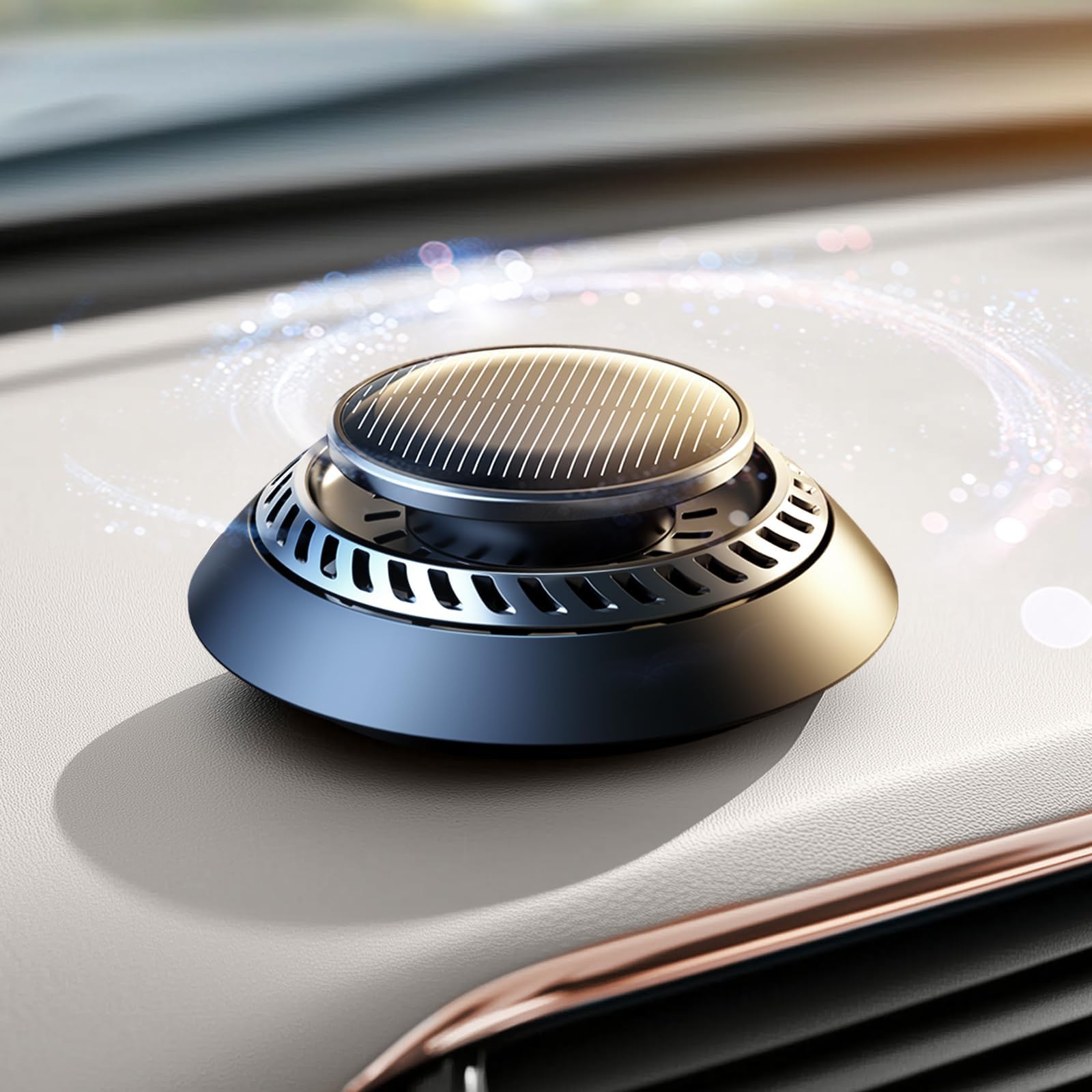 Ceeniu 2025 New Ufo Car Air Freshener, Solar Powered Auto Rotary, Aluminum Alloy, Supports Diy Perfumes, Natural French Fragranc