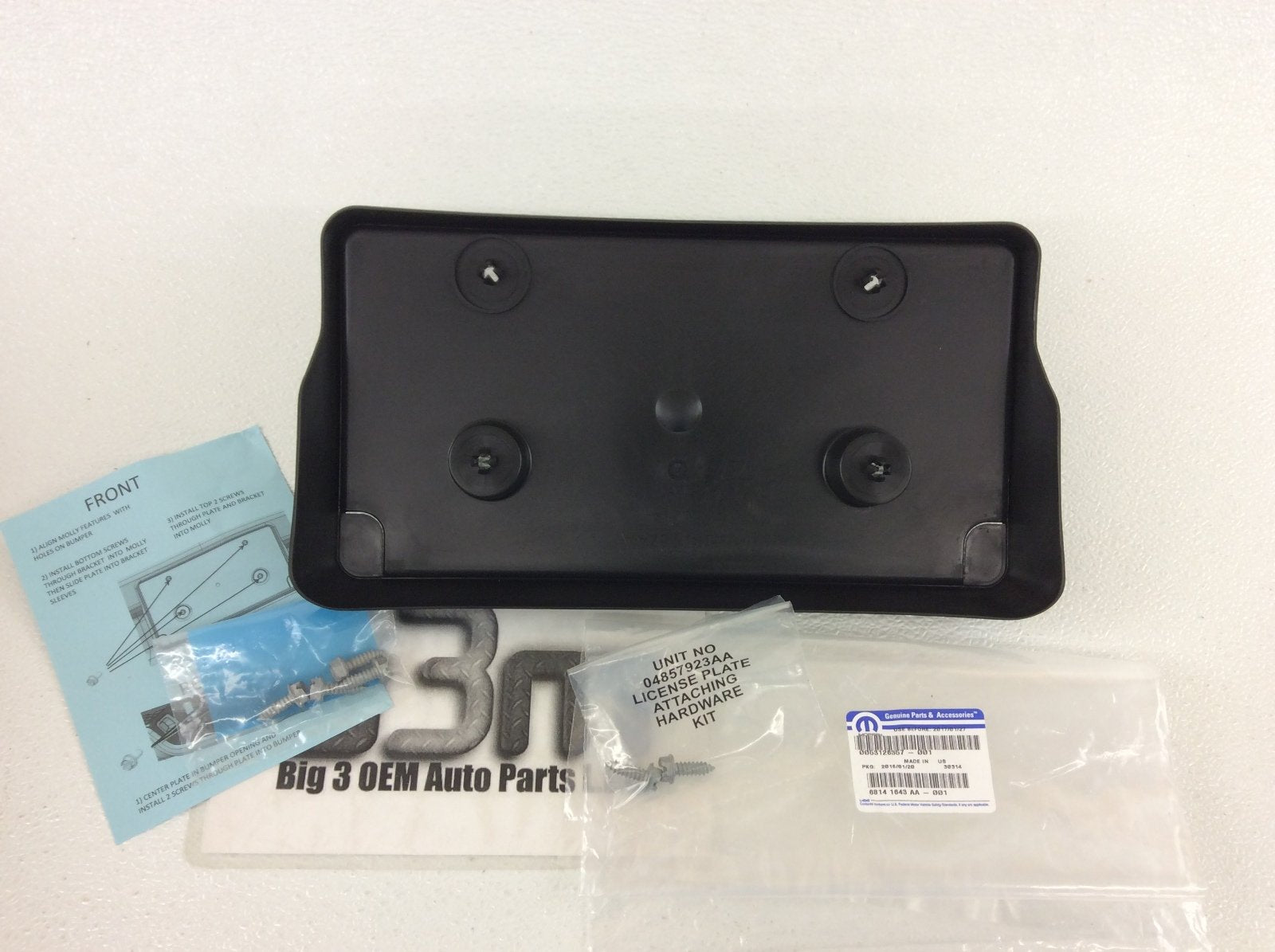 Dodge Ram 1500 Front License Plate Mount Bracket Holder Mopar Oem