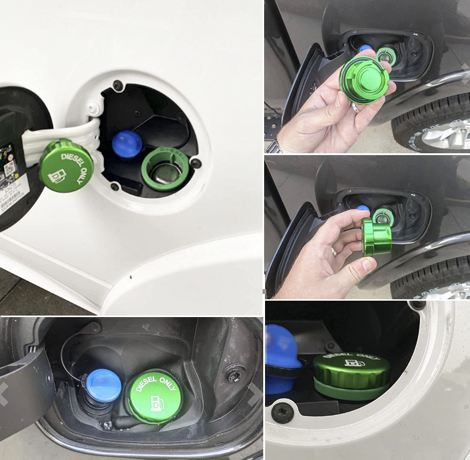 XJDAMZ Aluminum Diesel Fuel Cap for 2019-2022 Dodge Ram 1500 2500 3500 - Fits Models with Vertical Plastic Posts