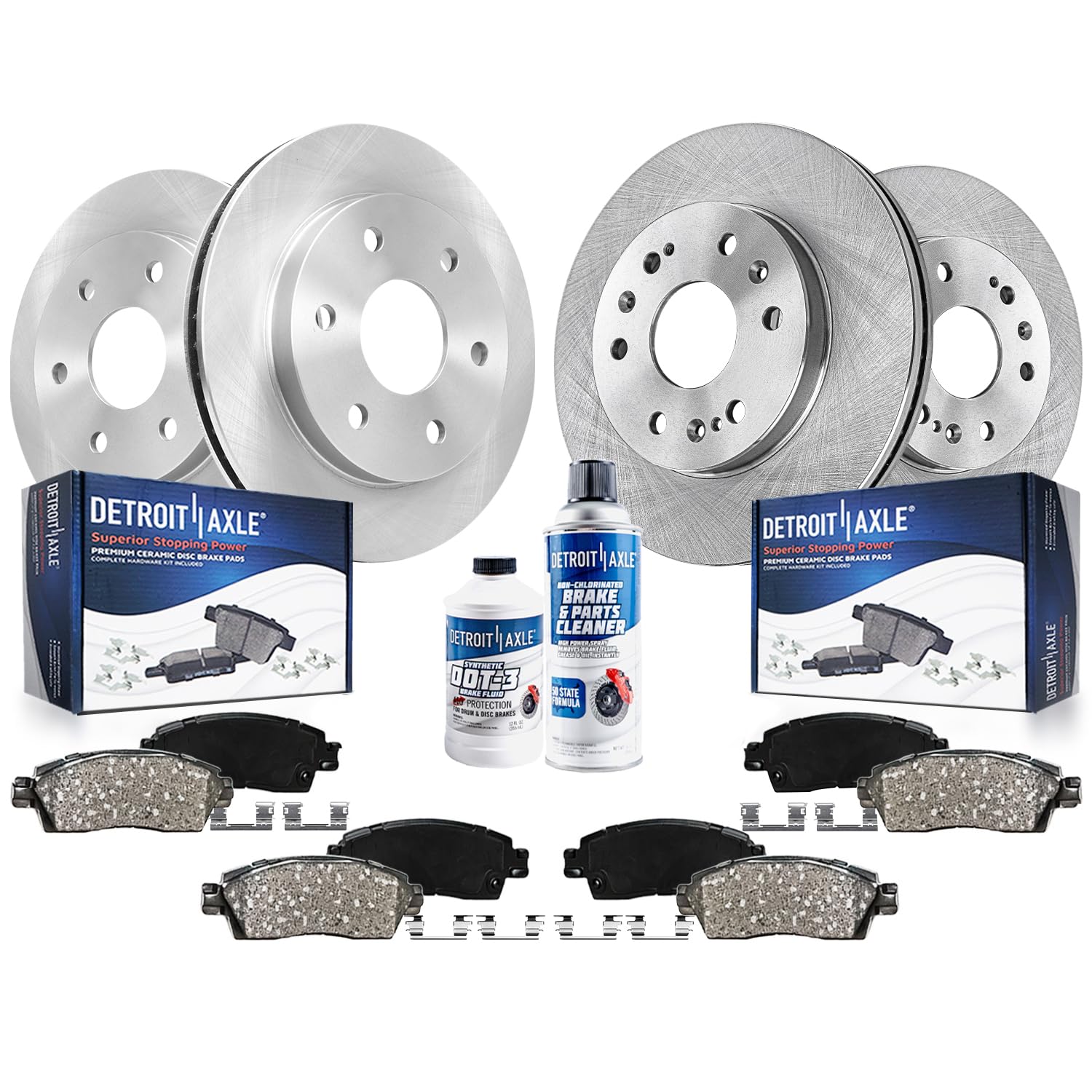 Detroit Axle - Brake Kit for 09-14 Chevrolet GMC Savana Express 1500, 2009 2010 2011 2012 2013 2014 Disc Brake Rotors Ceramic Br