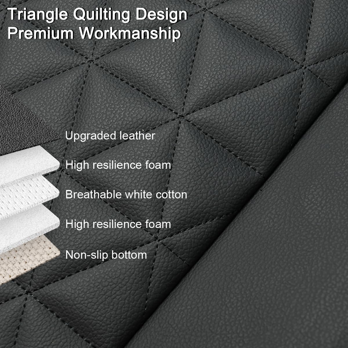 Black Panther Faux Leather Car Seat Covers, Anti-Slip Front Bottom Cushion, Beige, Model FSC-01, Fits 95% of Vehicles