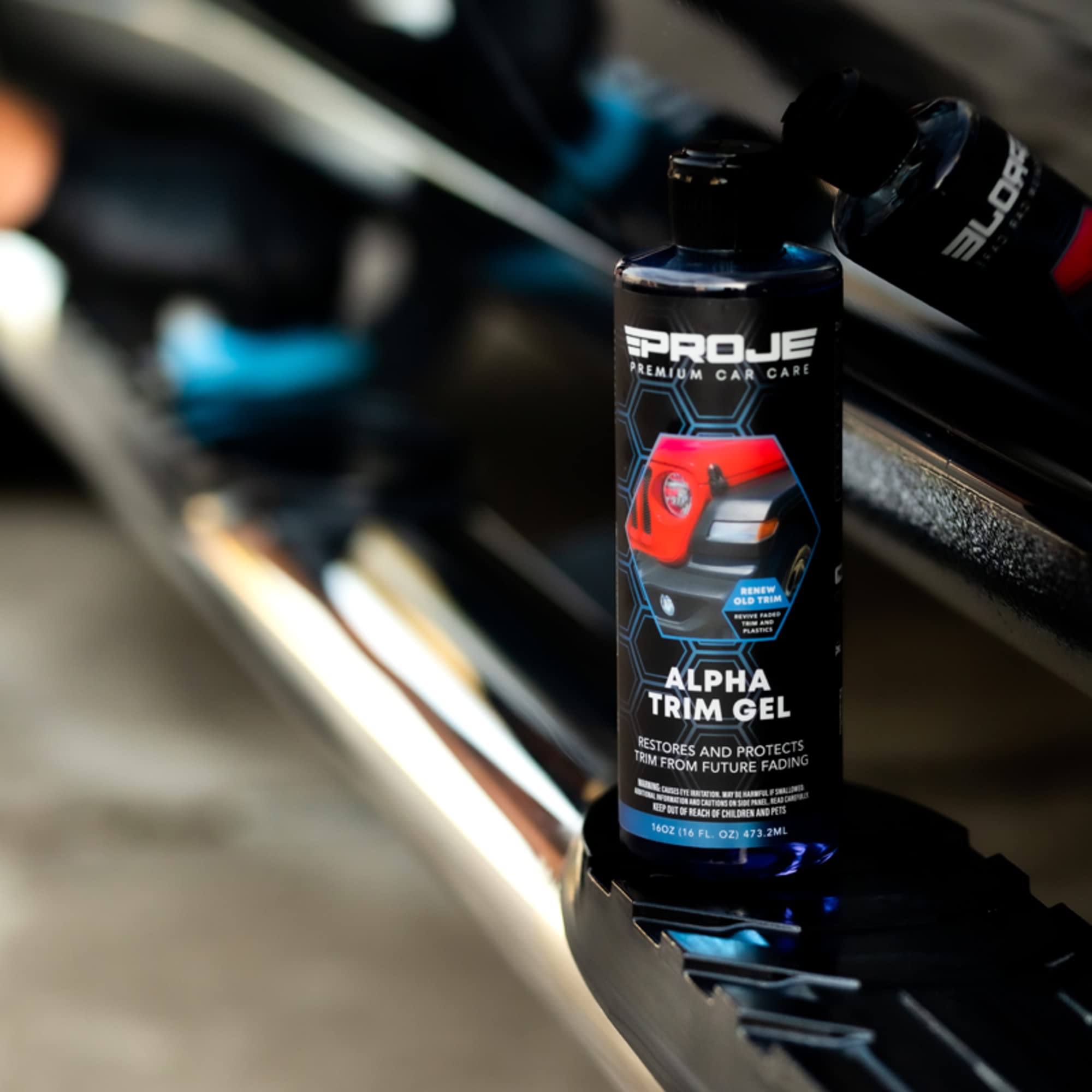 PROJE' Alpha Trim Gel - Plastic Restorer for Cars - Easy to Use - 16 Fl Oz - Long Lasting Shine - Auto Detailing Supplies