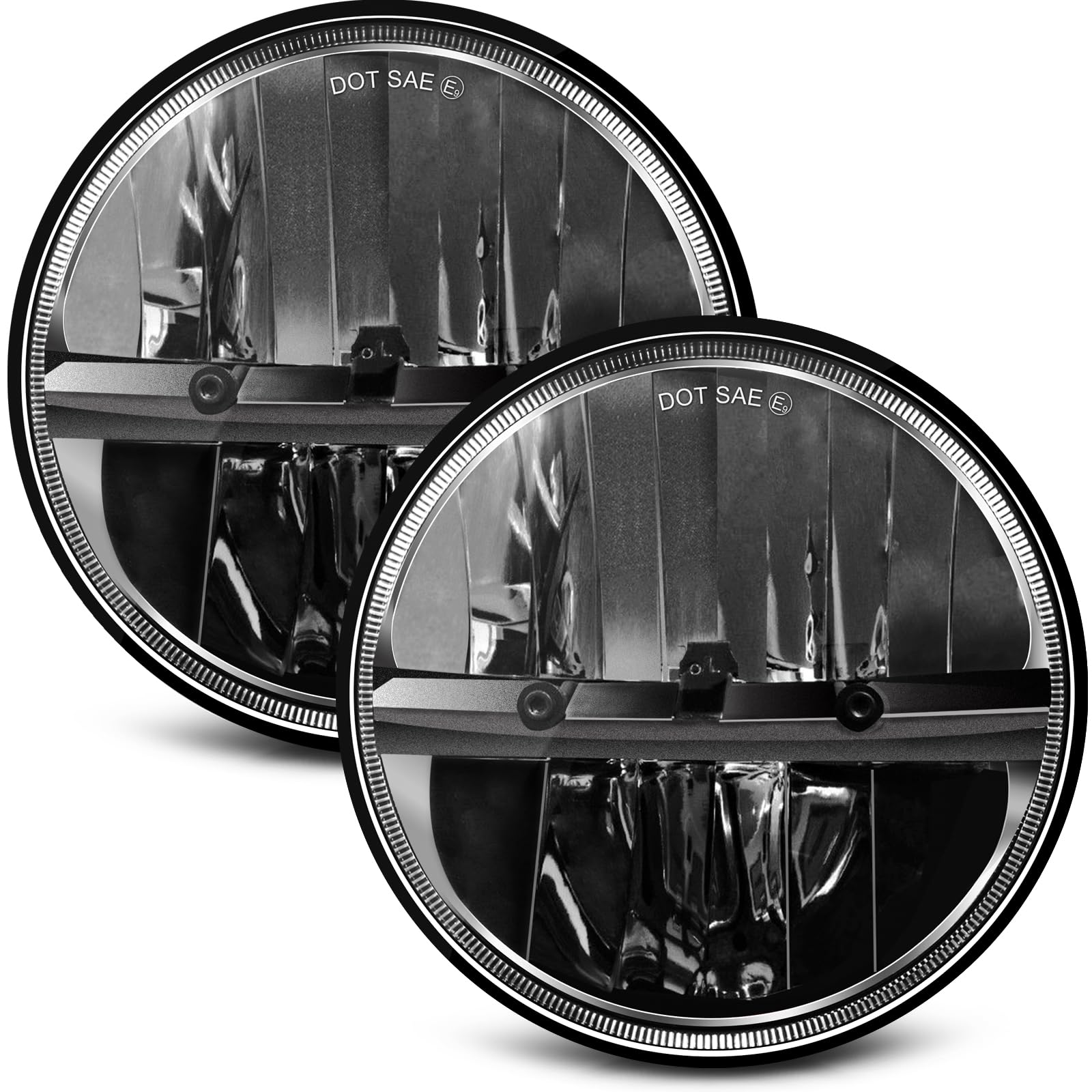 Zimablue 7 Inch Led Headlight 2Pcs Cool White High Low Beam Plug And Play 7'' Round Headlights H6024 Led Headlight Dot Approved