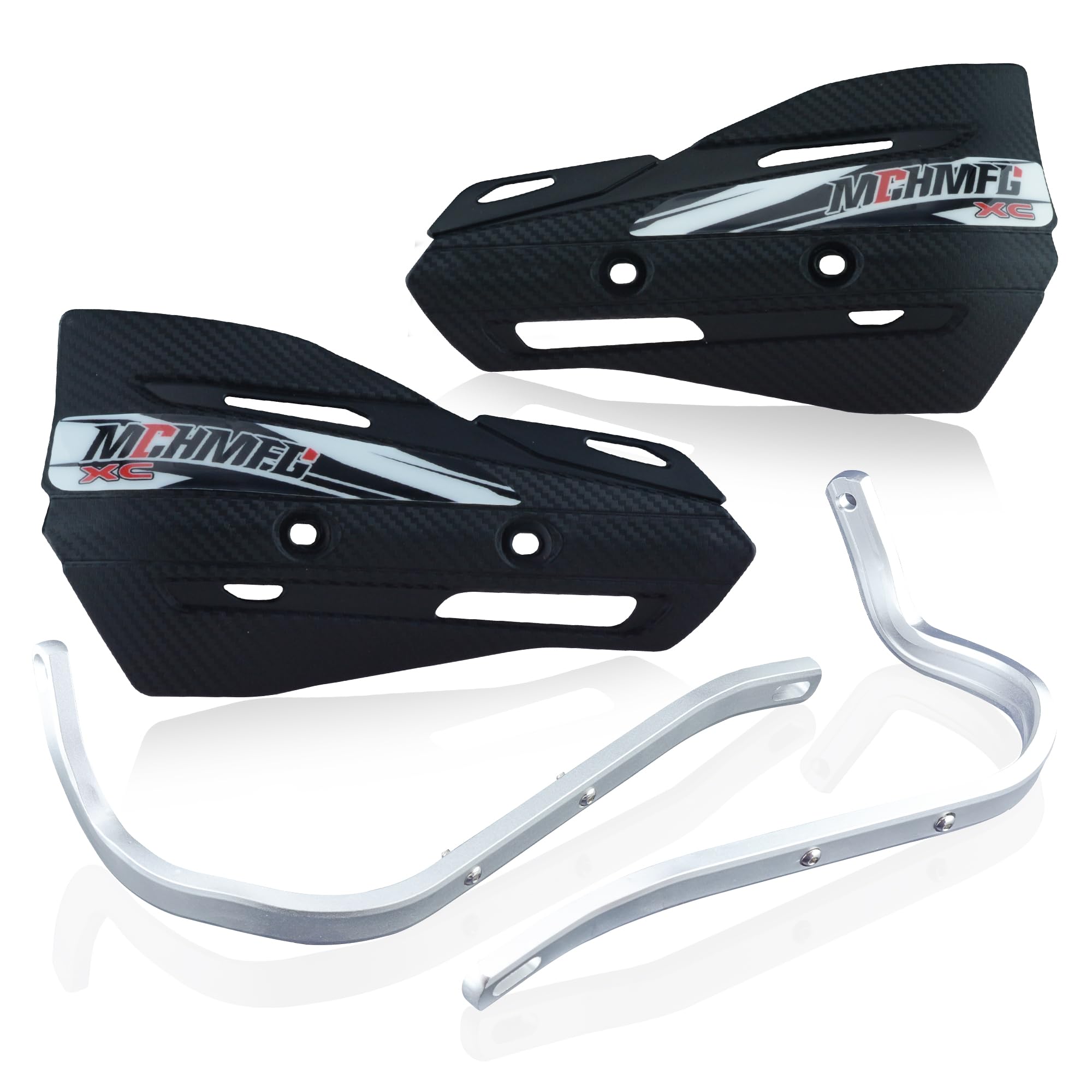MCHMFG Dirt Bike Handguards with Grips - 7/8'' and 1 1/8'' Motorcycle Hand Guards for ATV - Universal Handguards Bracket for Off