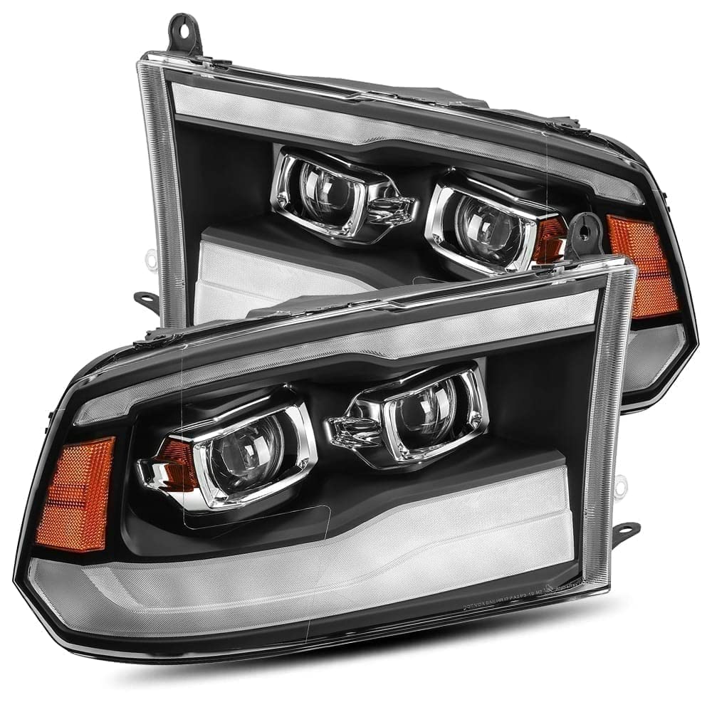 AlphaRex 880539 - Luxx-Series 09-18 Ram Black DRL Bar Projector LED Headlights with Sequential Turn/Activation Light