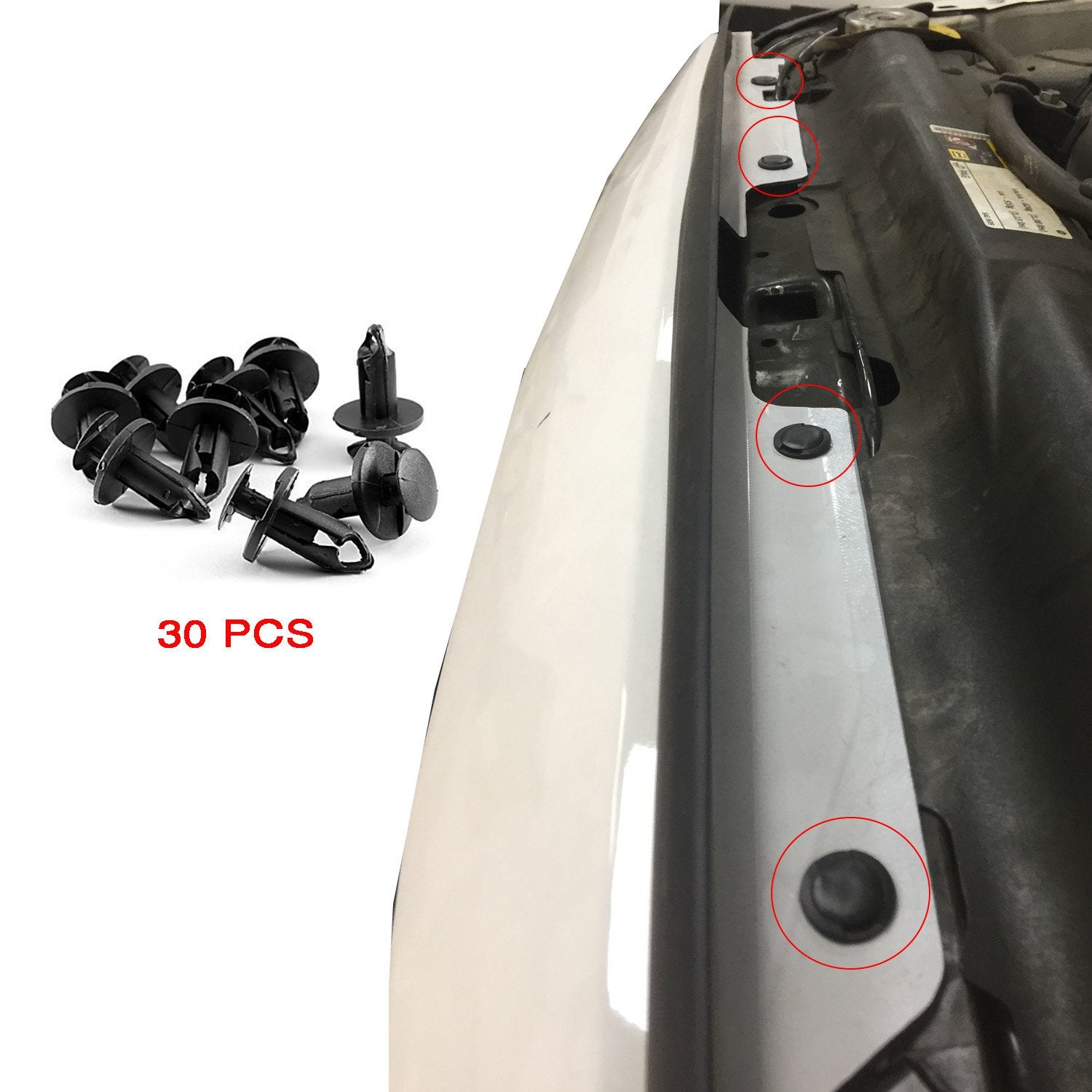 Hooke Road Grill Fastener Retainer Clips Grille Plastic Bolts Tube Hole Cover Kit For 2007-2025 Jeep Wrangler Jk Jl & Unlimited