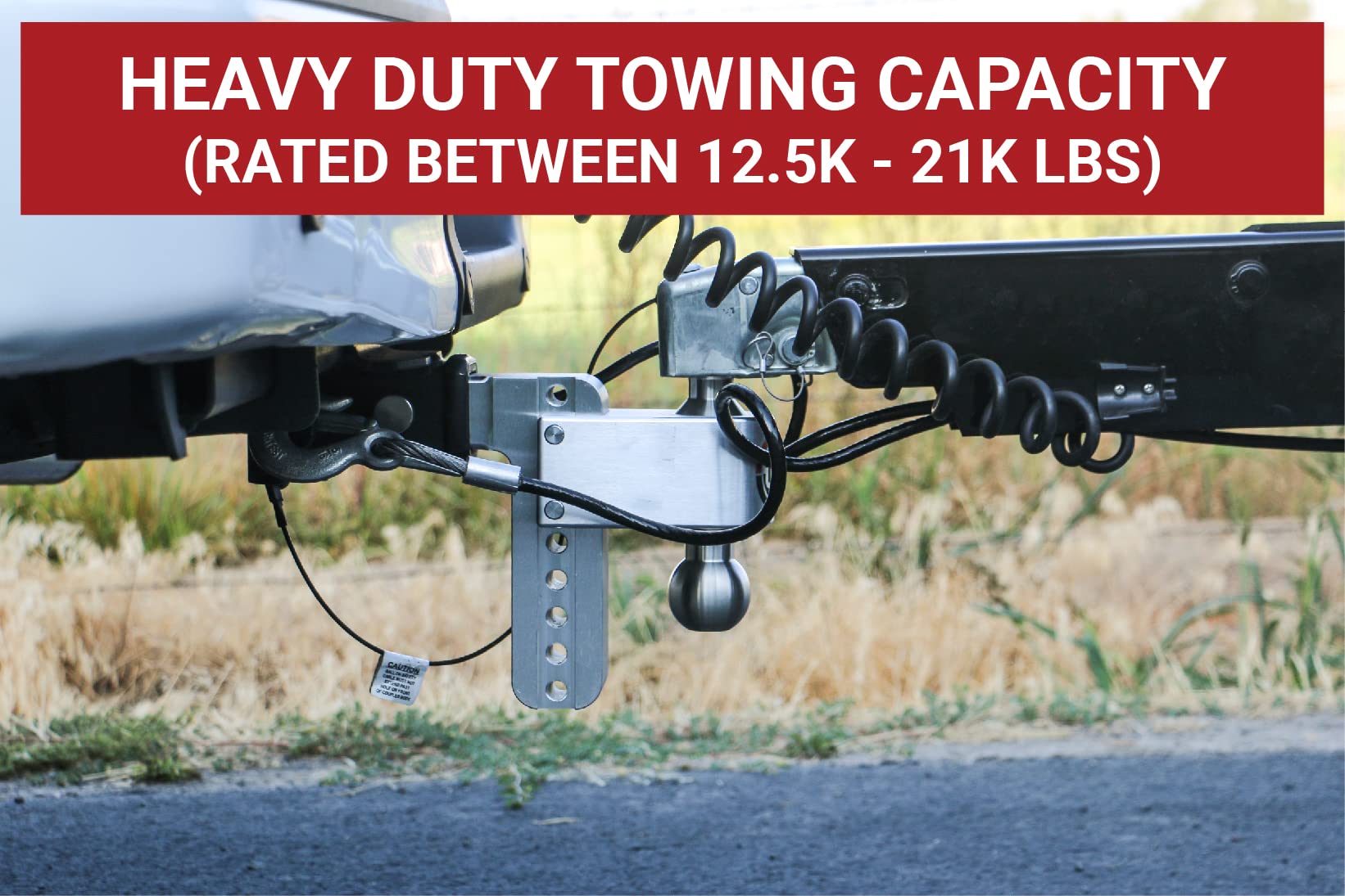 Weigh Safe Adjustable Trailer Hitch Ball Mount, 10 Adjustable Drop Hitch For 2.5 Receiver W/ 2 Pc Keyed Alike Lock Set, Heavy Duty Aluminum Trailer Tow Hitch W/ Stainless Steel Tow Balls, 18,500 Gtw