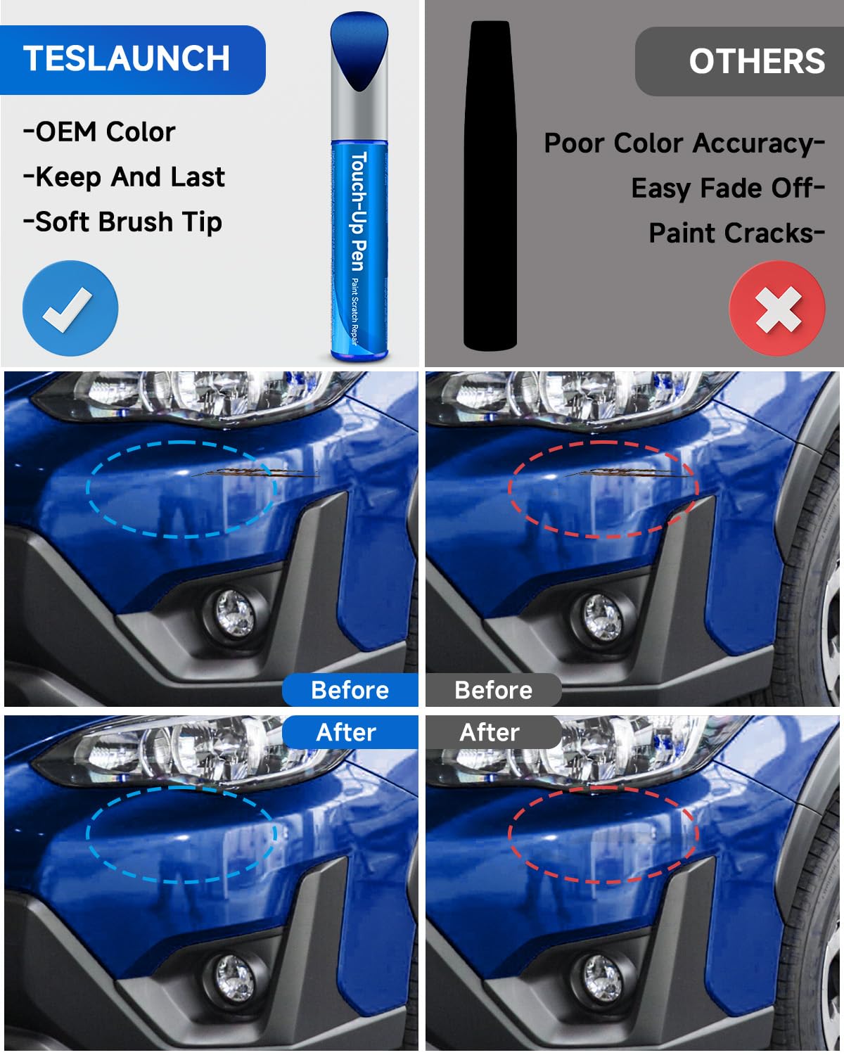 K7X WR(World Rally) Blue Pearl Compatible with Subaru Exact Match Touch Up Paint Car Scratch Repair
