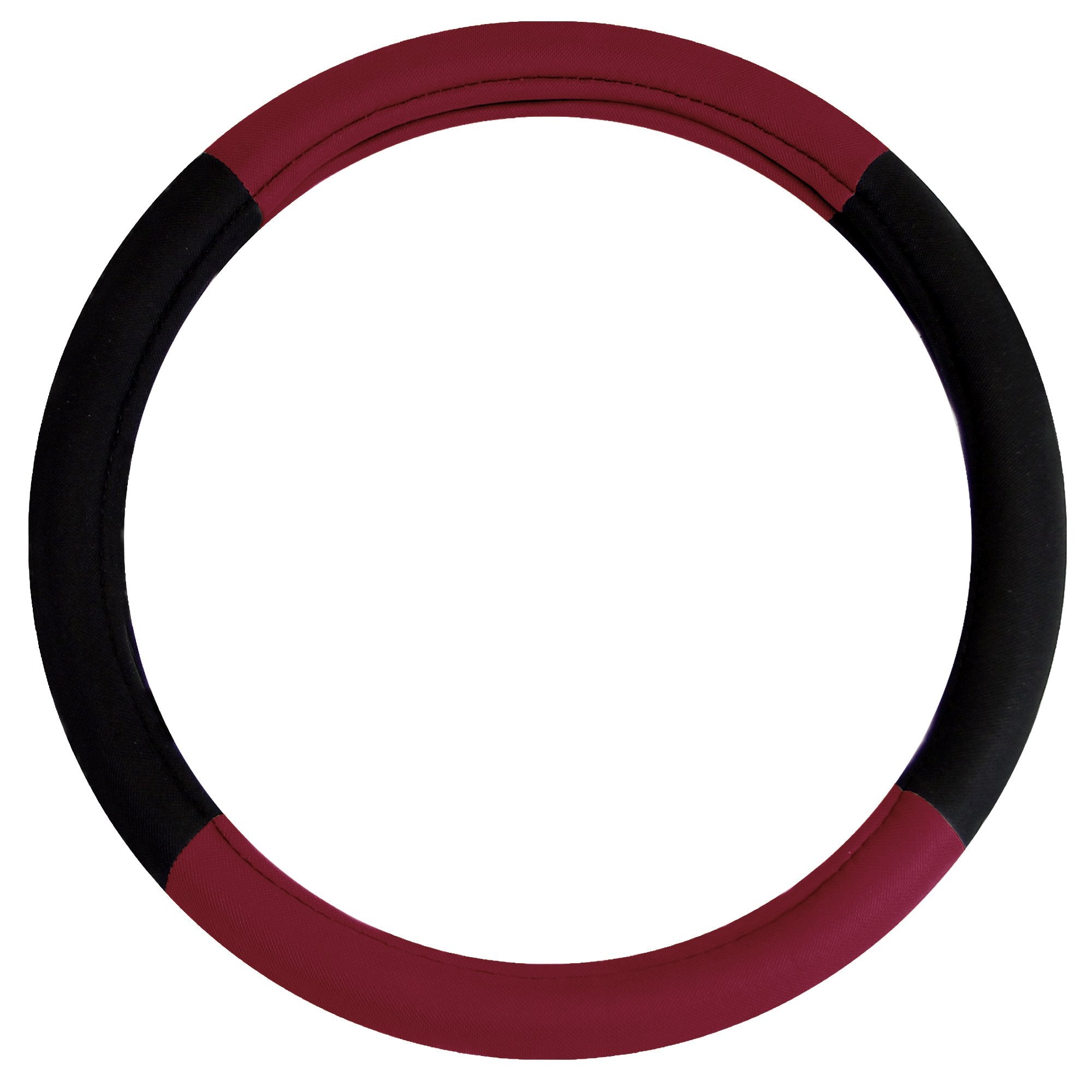 FH Group Universal Fit Modernistic and Seat Belt Pads Combo Set Steering Wheel Cover Fits Most Cars, SUVs Burgundy