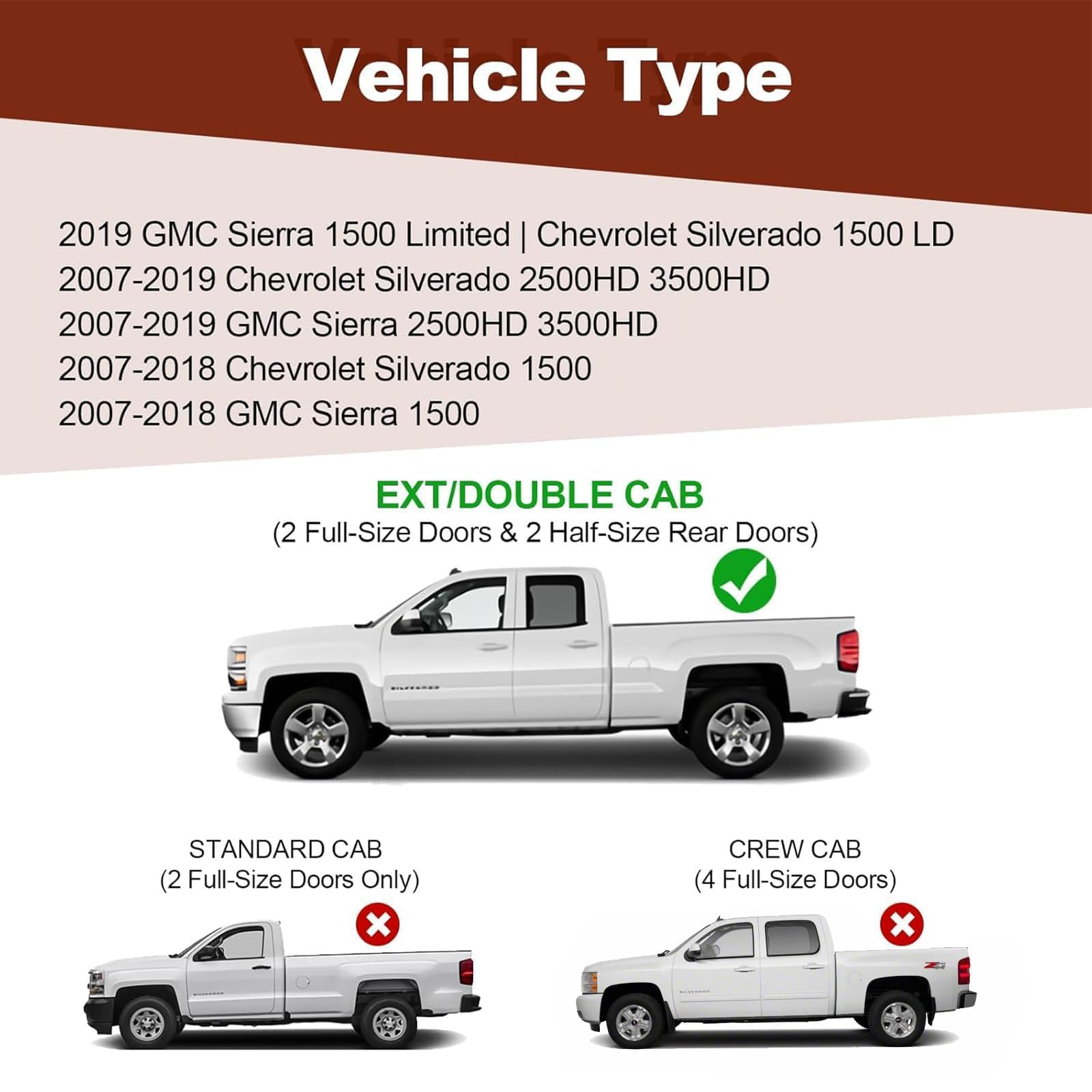 Perfit Liner Running Boards for Chevy Silverado/GMC Sierra, 6" Double Cab, Black Aluminum Alloy, Model CVGMCW060-3