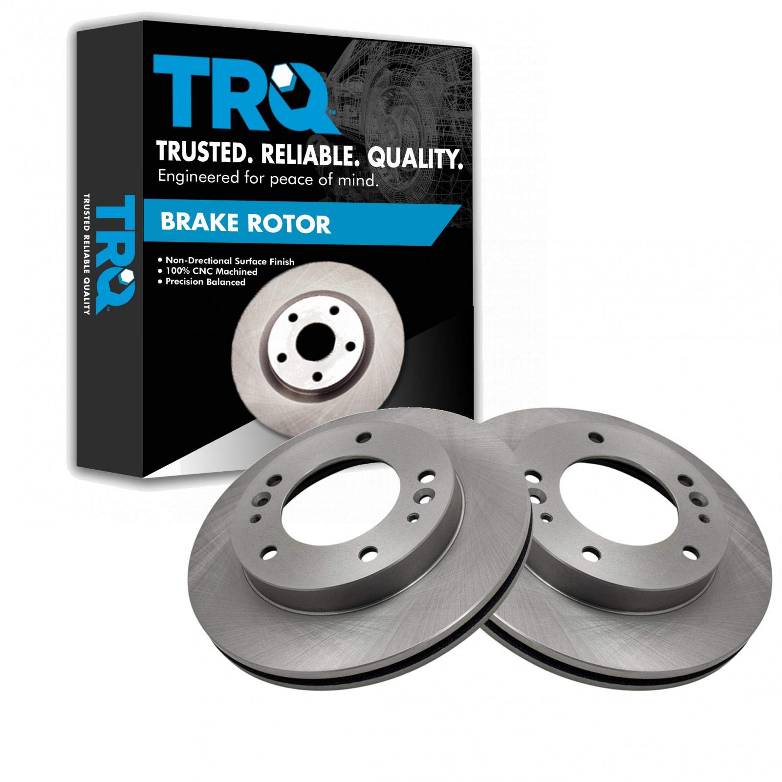 Trq Front Brake Rotors Set Vented Compatible With 1995-2002 Kia Sportage