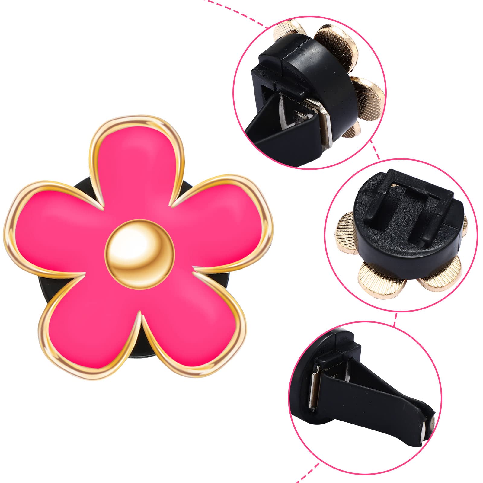 Frienda 6 Pcs Daisy Flower Air Vent Clip Accessories Air Conditioning Outlet Clip Car Air Freshener Dashboard Accessories Charm