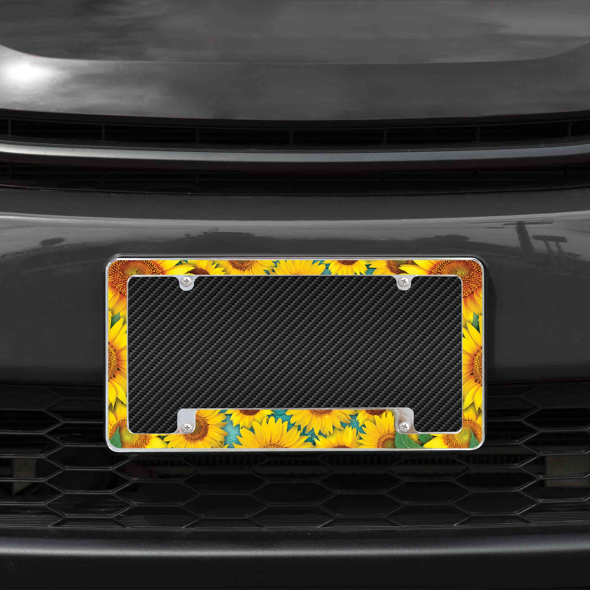 Rico Industries Sunflowers #1 All Over Automotive License Plate Frame for Car/Truck/SUV (12 x 6)