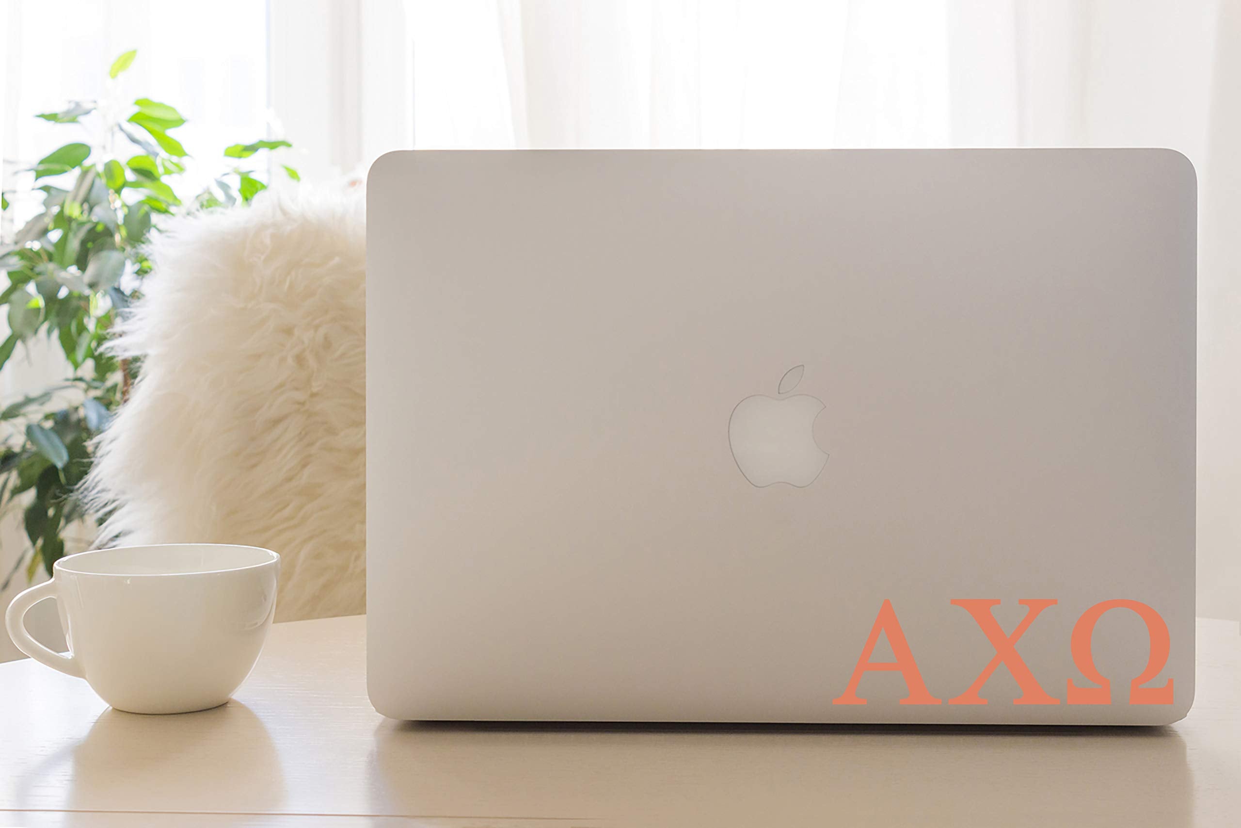 Pro-Graphx Alpha Chi Omega Greek Sorority Sticker Decal, 2.5 Inches Tall, Coral