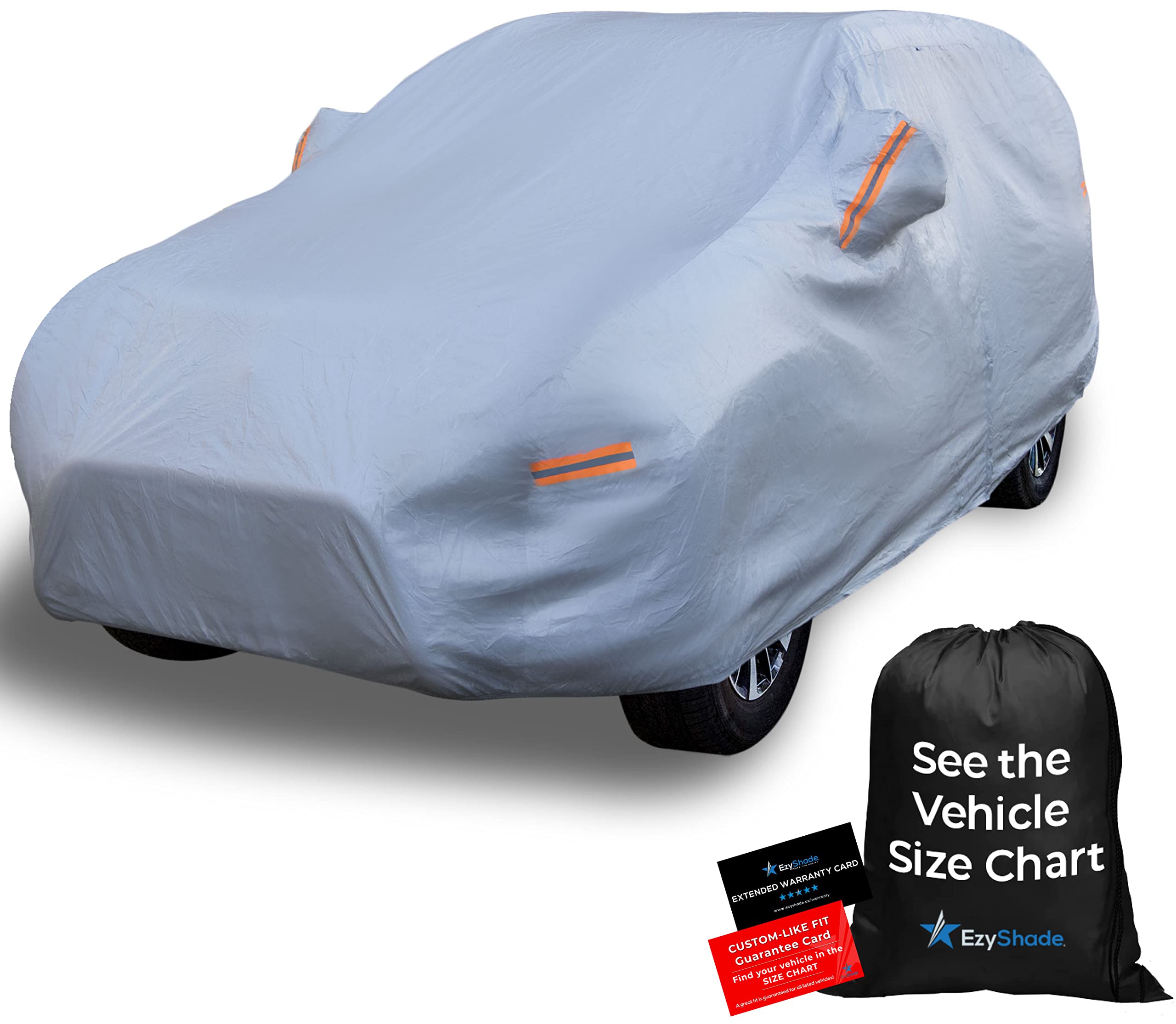 Ezyshade 10-Layer Suv Car Cover Waterproof All Weather. See Vehicle Size-Chart For Accurate Fit. Outdoor Full Exterior Covers For Automobiles Heavy Duty Tarp Jeep Rav4 Crv. Size S4 (See Size Chart)