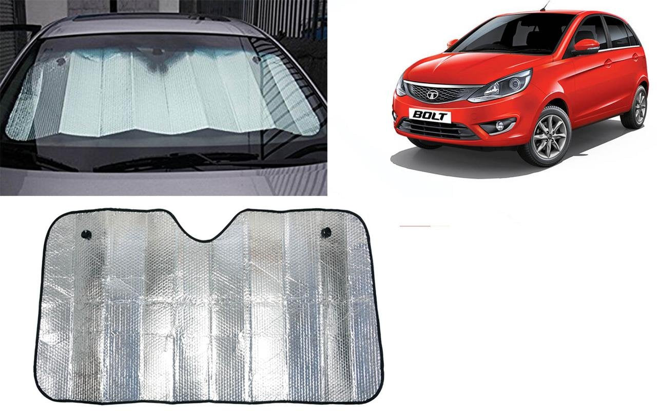 Auto Pearl Collapsible Mesh Foldable Auto Front/Rear Window Silver Sun Shade Car Windshield, 130 * 60Cm for Bolt