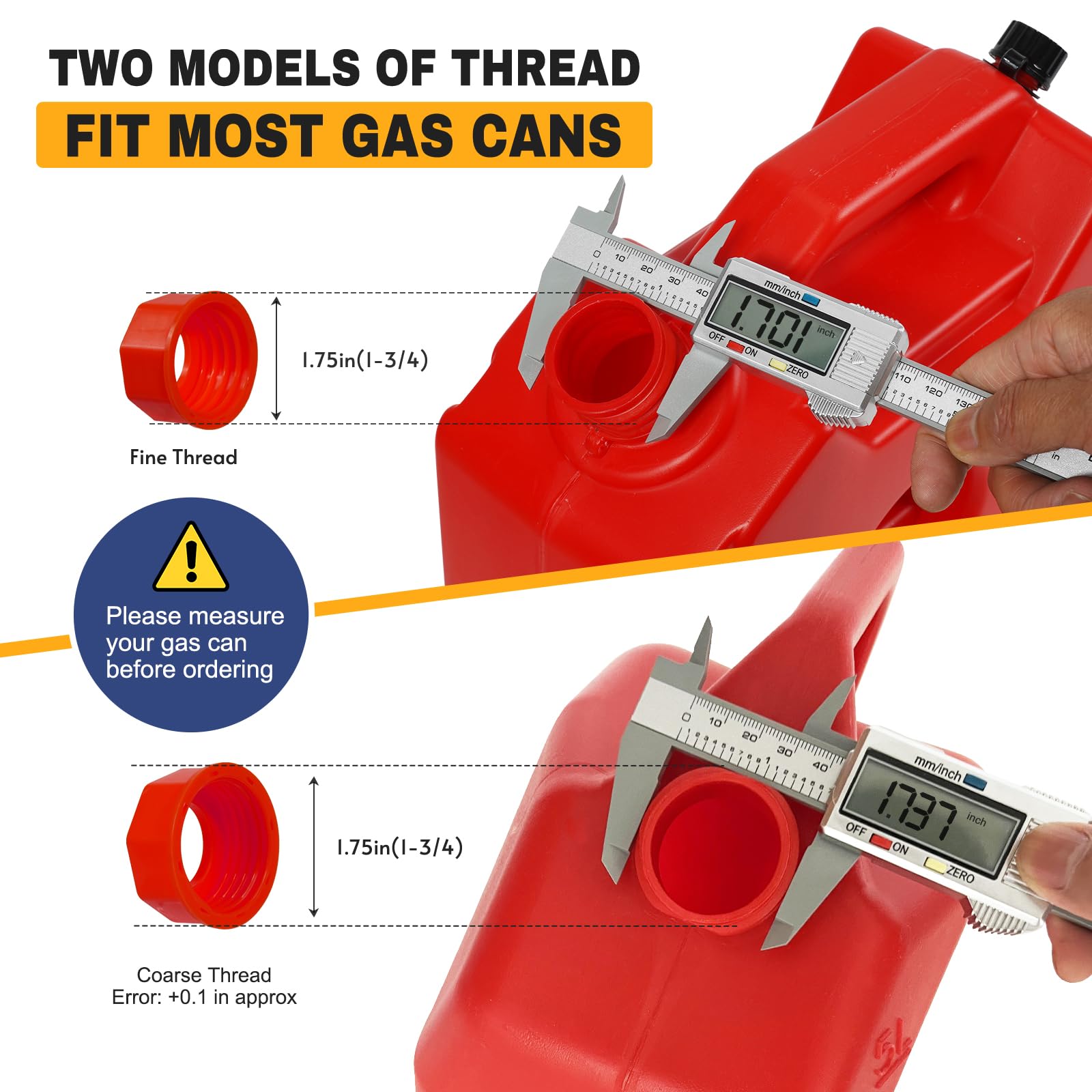 33 Pcs Gas Can Nozzle Replacement,Gas Can Spouts Fits 5 Gallon Gasoline Cans, With Flexible Nozzles, Screw Collar Caps, Thicker