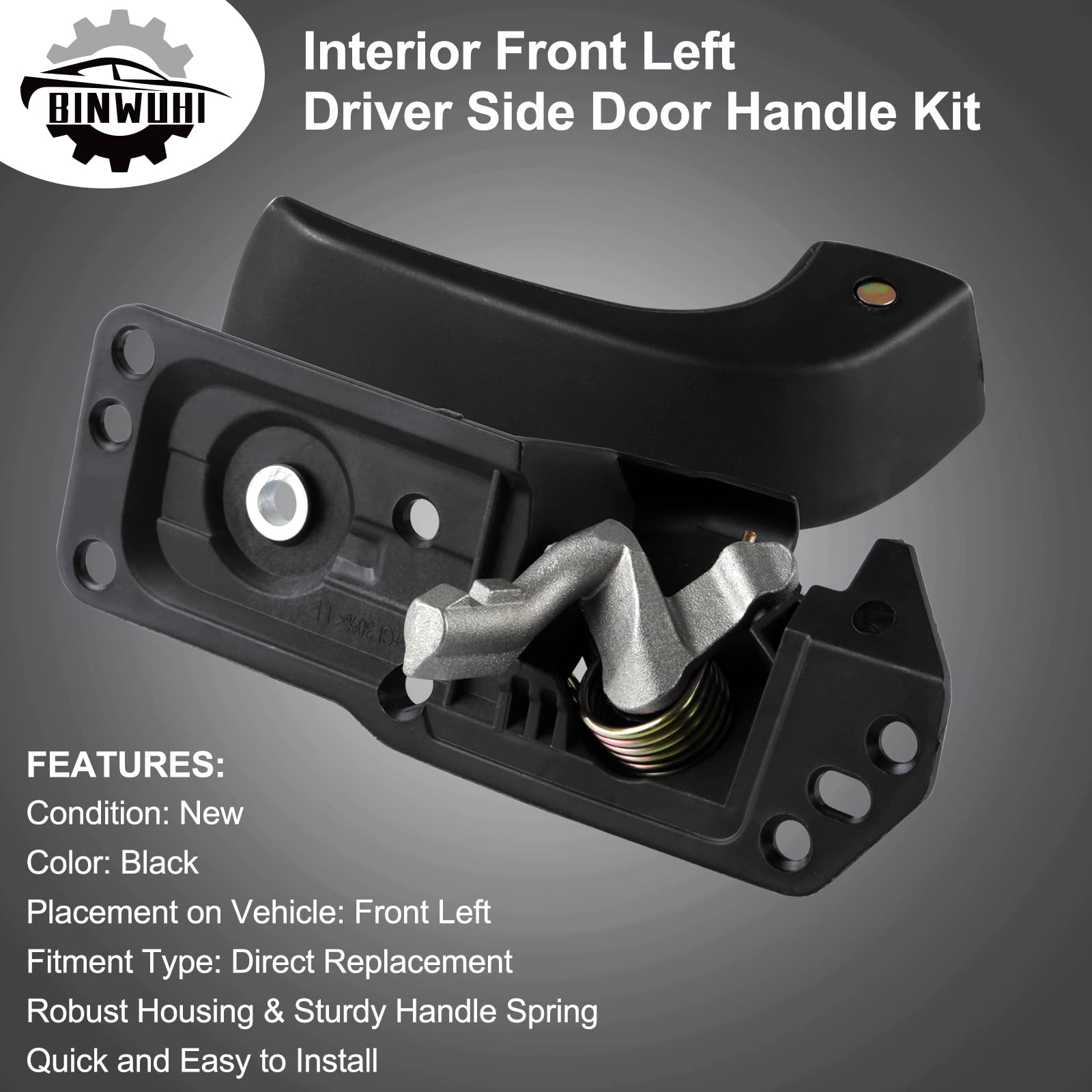 Interior Door Handle Kit Front Left Driver Side Compatible with 2007-2014 Chevy Silverado Avalanche Suburban Tahoe GMC Sierra Ca
