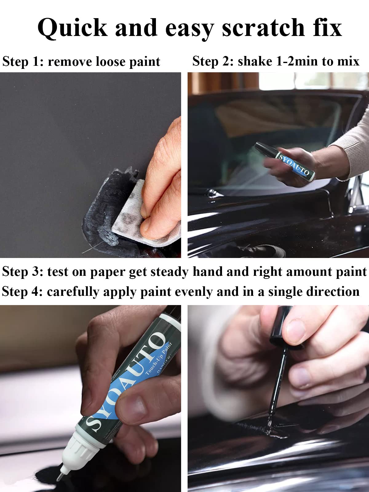 Syoauto Super White Touch Up Paint Fit For Toyota 040 Cars Auto Touch Up Paint Scratch Repair Automotive Paint Scratch Remover 2