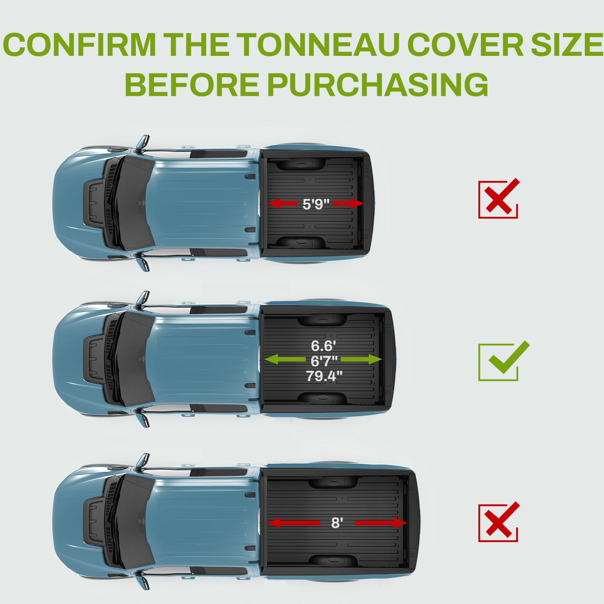 Autosaver88 Soft Quad-Fold Truck Bed Tonneau Cover Fit For 2007-2025 Chevy Silverado/Gmc Sierra 1500 New Body, 2007-2019 Chevy S