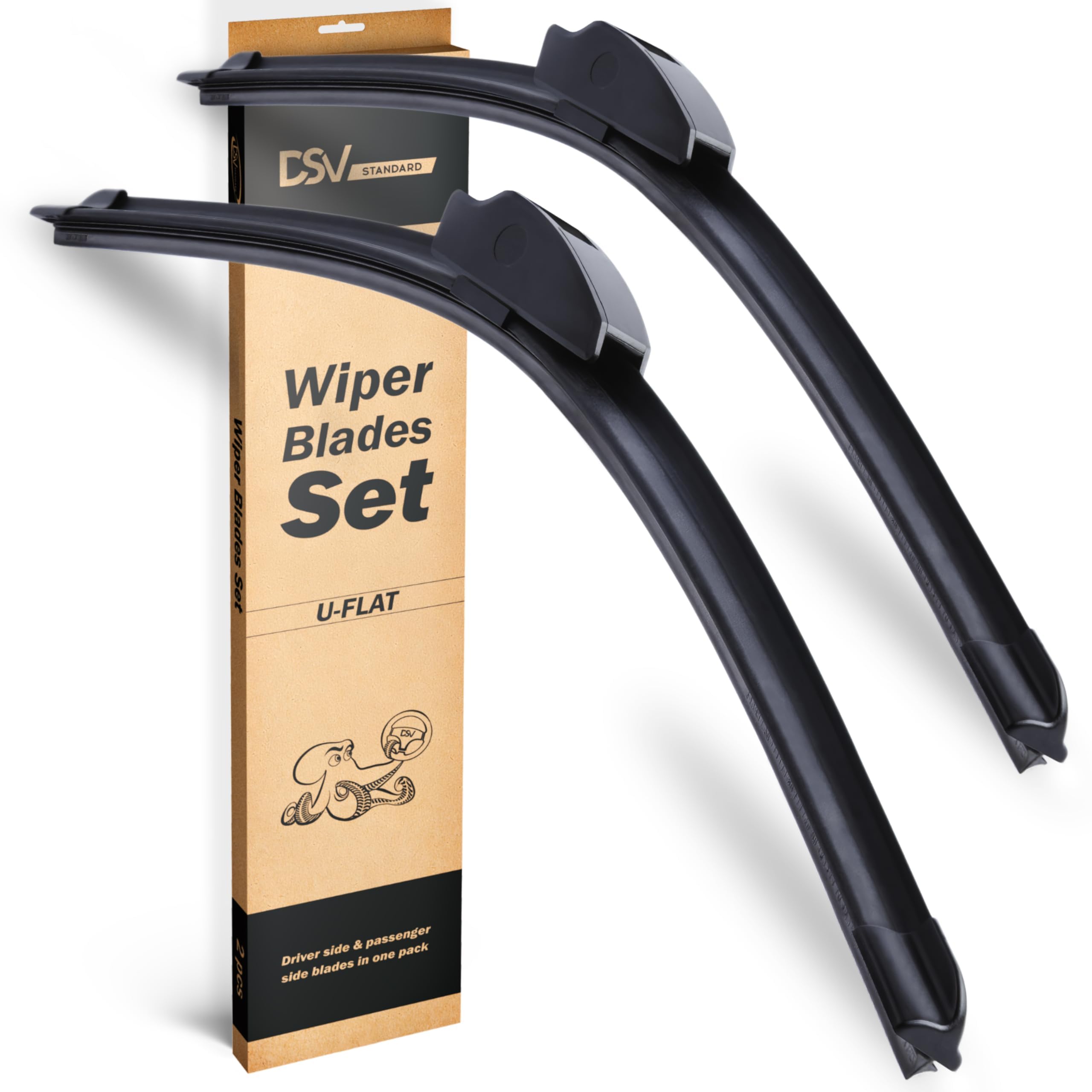 Oem Quality Windshield Wiper Blades, 26    And 20    Dsv Standard Car Wiper Blades With Universal U/J Hook, Automotive Replaceme