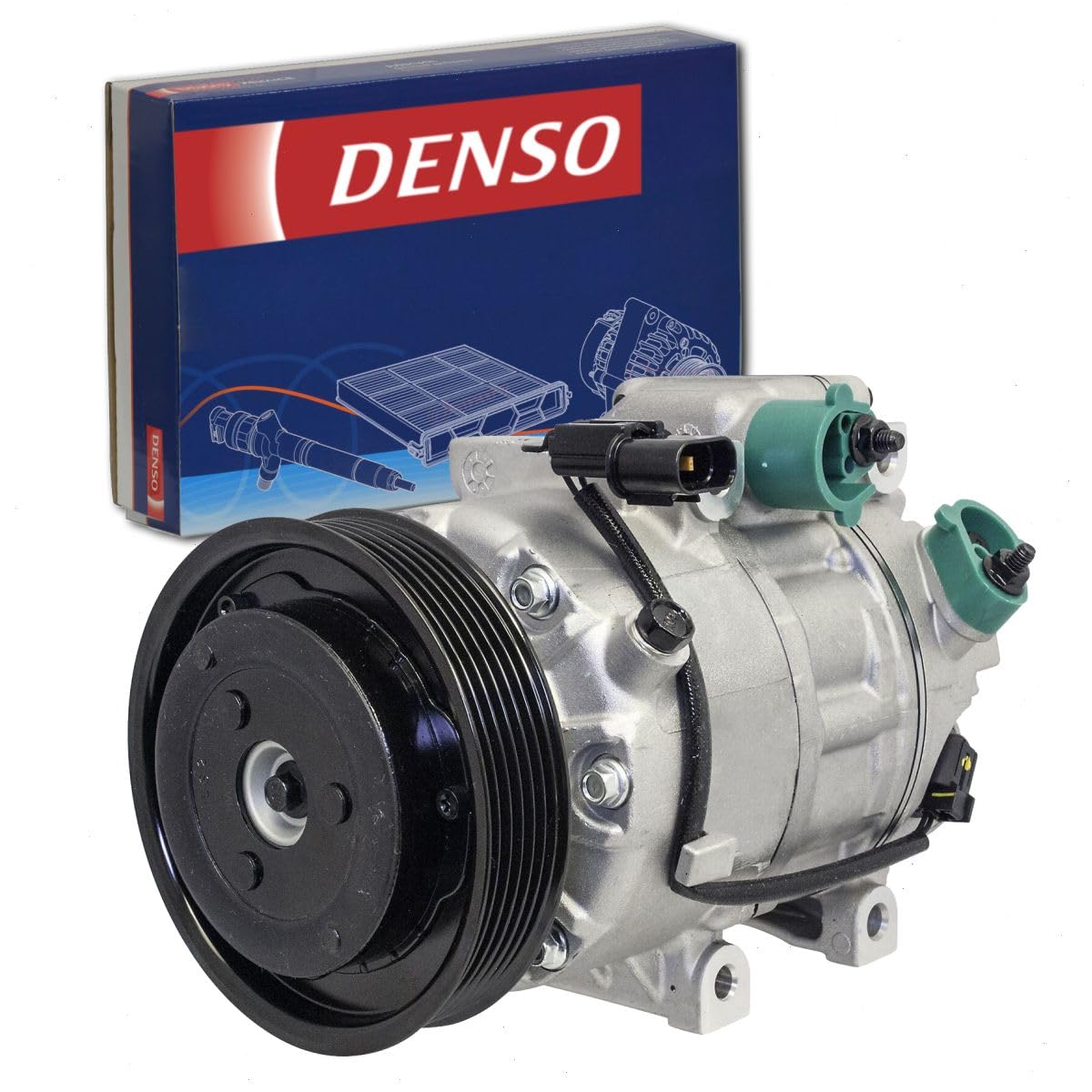Denso 471-6059 New AC Compressor with Clutch, 1 Pack