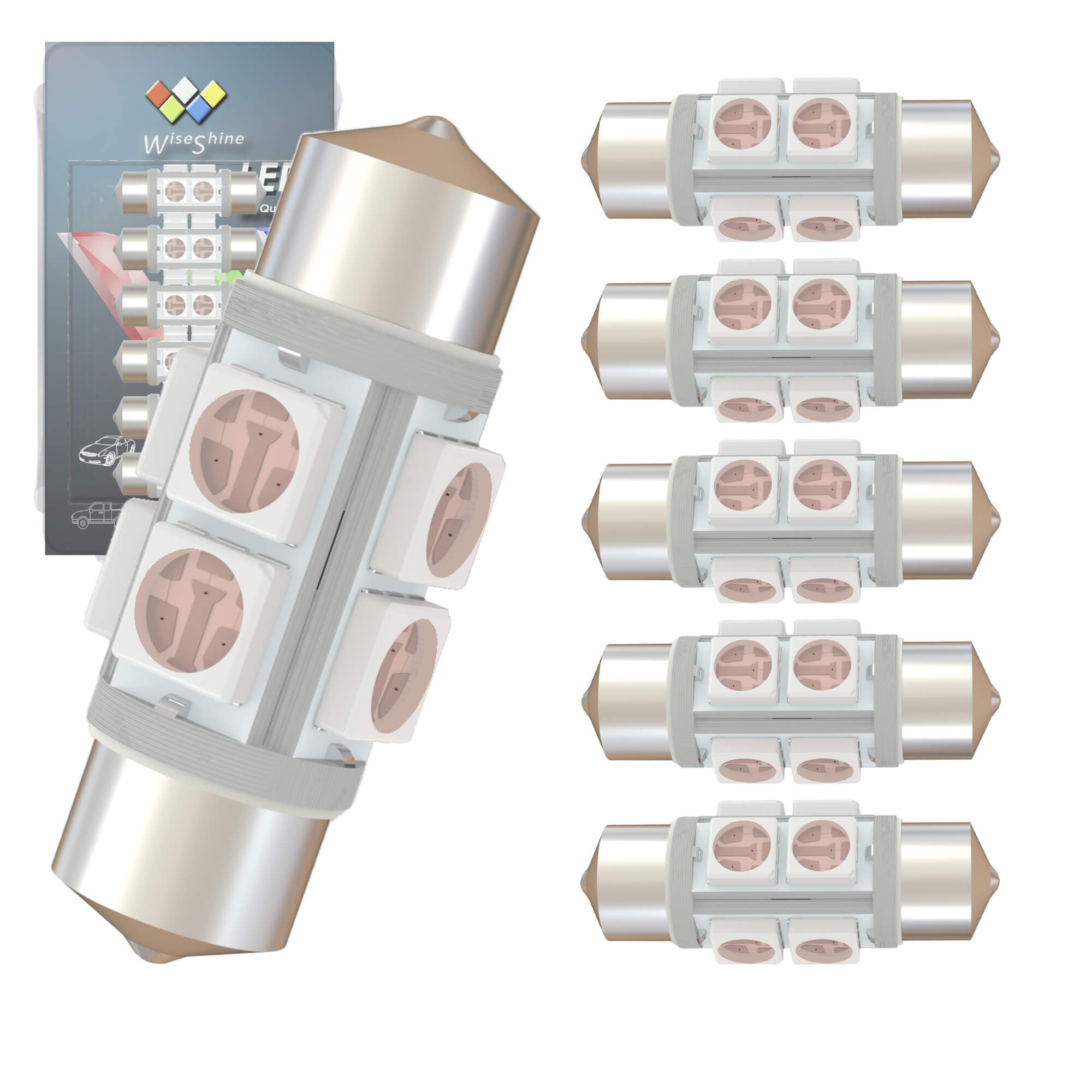 Wiseshine DC 24V 38mm 6418 LED Bulb Pink Purple 6411 DE3423 Festoon LED Car Bulbs for Truck Marine Boat Interior Map Trunk Light