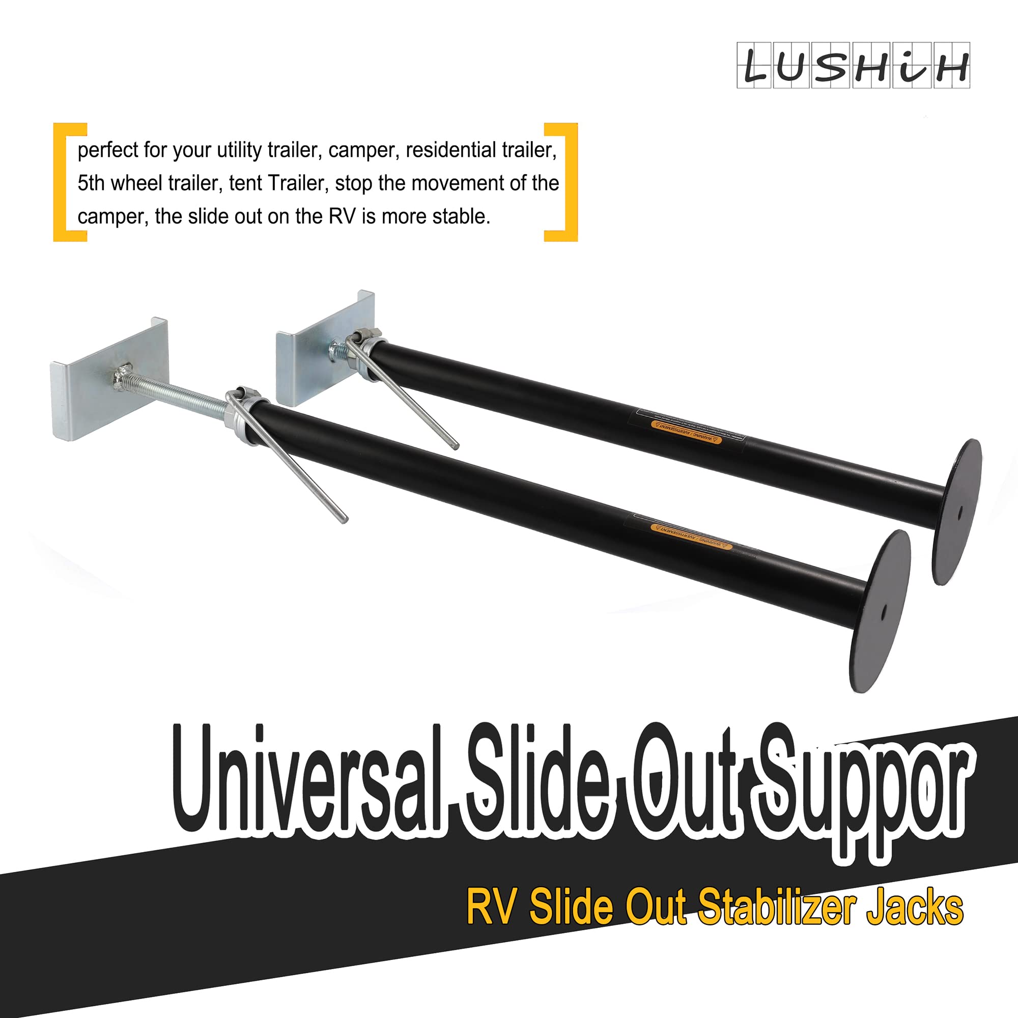 LUSHIH RV Slide Out Support Trailer Stabilizer Jacks, RV Camper Accessories for Travel Trailers - 26.5'' to 50'' - 5000 Lbs Each