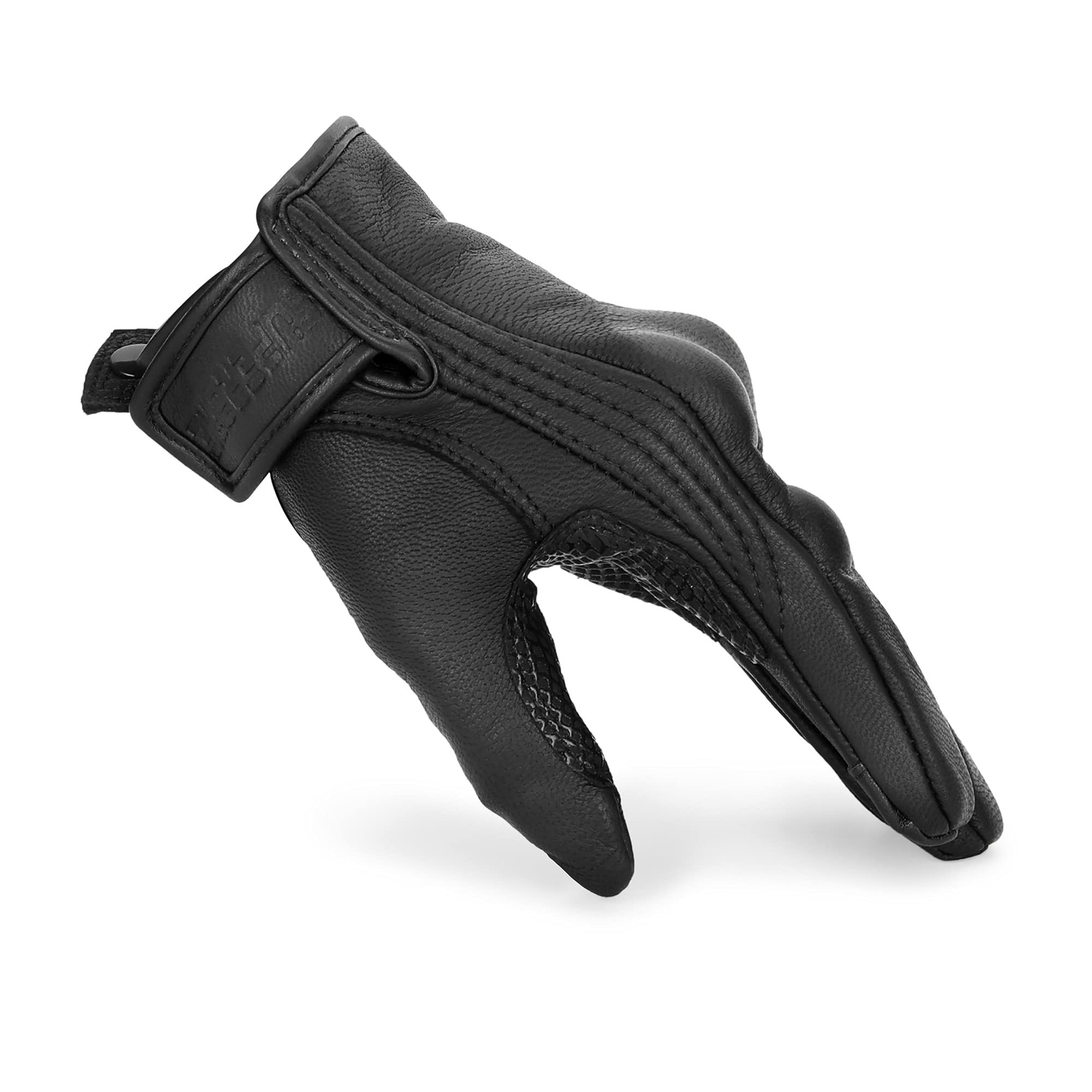 Motorcycle Gloves Women Touchscreen Armored Motorbike Gloves For Ladies(Black Leather,Non-Perforated, S)