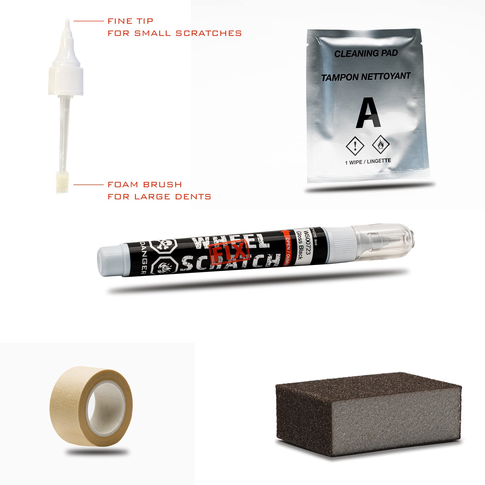 Wheel Scratch Fix Wheel Touch Up Kit - Black Satin, 1 Count - Easy Wheel Repair Paint Pen