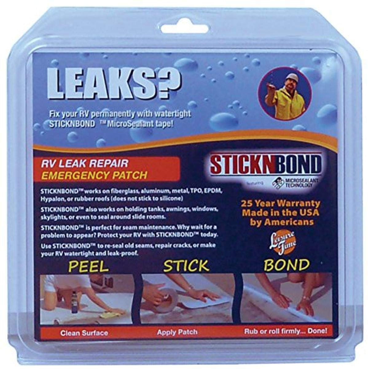 Leisure Time 60019 White 6 X 6 Uv Roof Repair Patch Kit