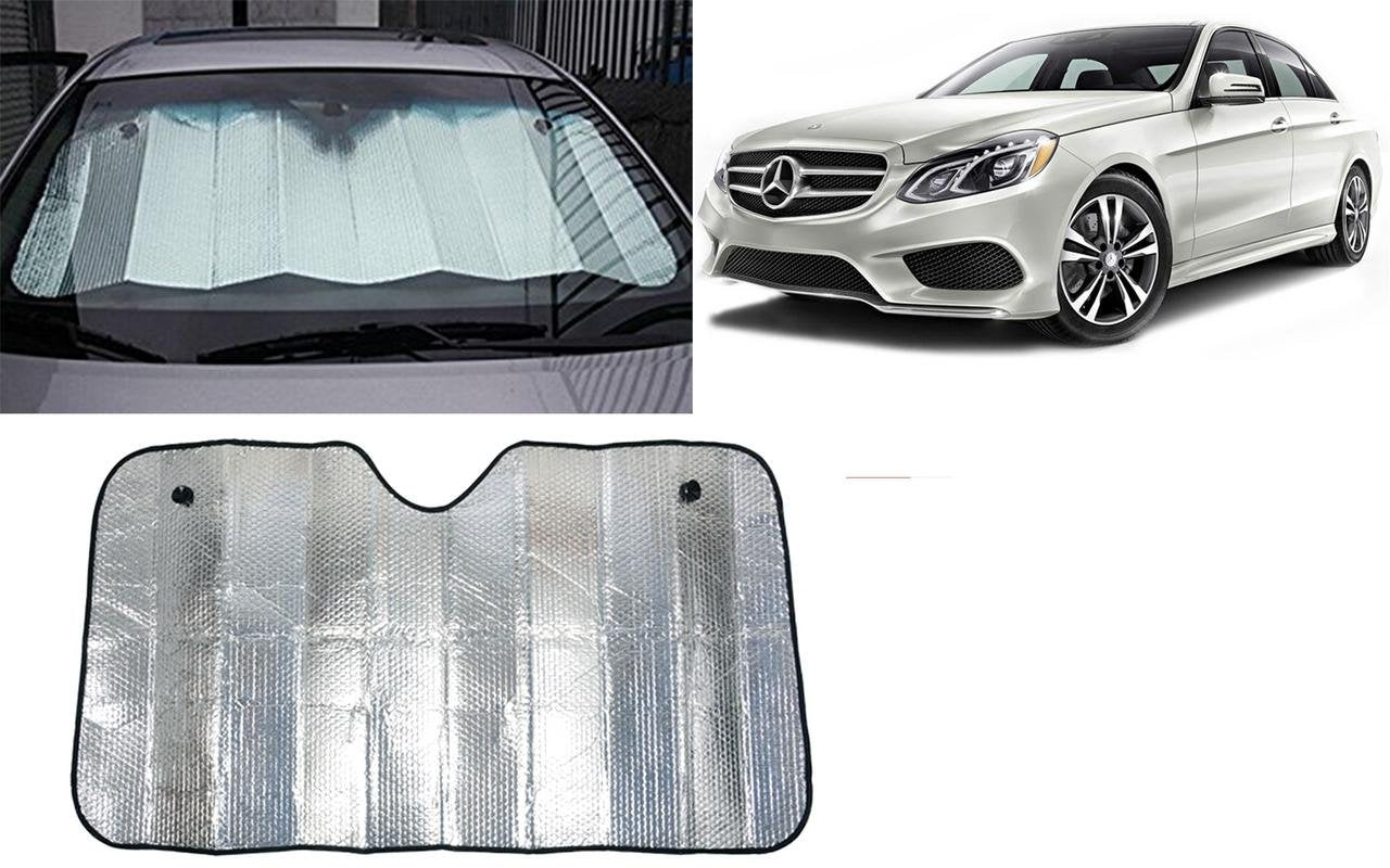 Auto Pearl Collapsible Mesh Foldable Auto Front/Rear Window Silver Sun Shade Car Windshield, 130 * 60Cm for E280 Cdi