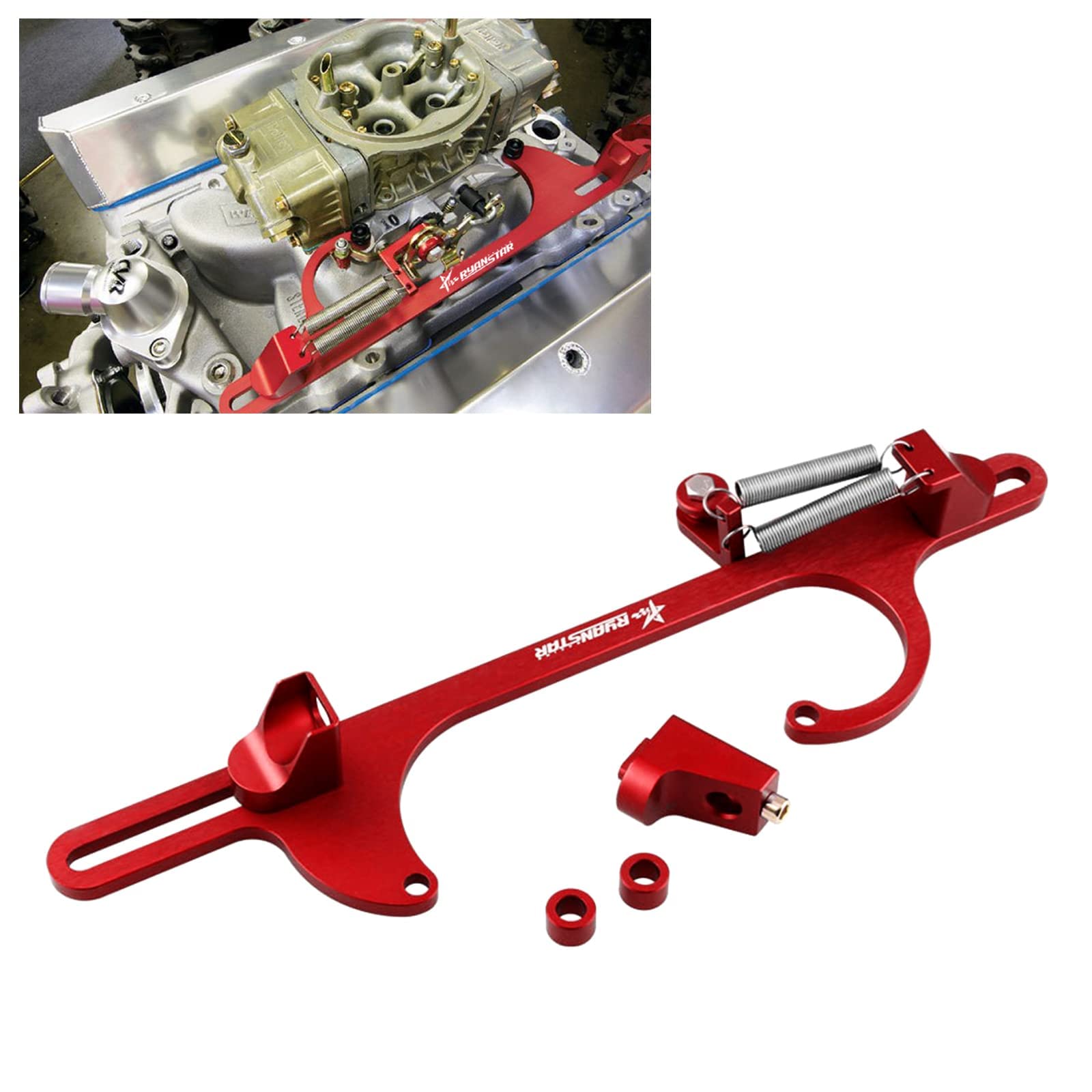 RYANSTAR Throttle Cable Bracket RS-BT001, Adjustable Aluminum, Fits 4150/4160, Red