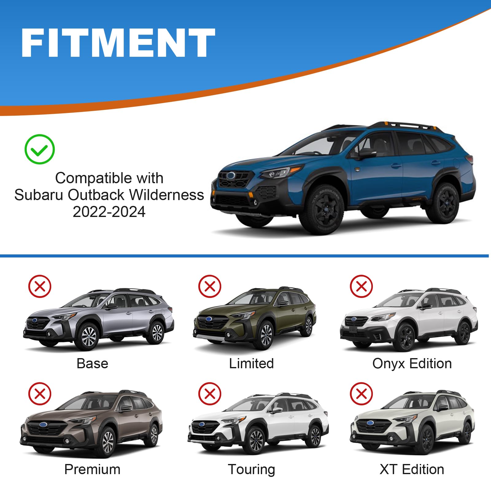 Fengyu Lockable Roof Rack Cross Bars 220Lb Compatible With Subaru Outback Wilderness 2022 2023 2024 2025 Heavy Duty Aluminum Roo